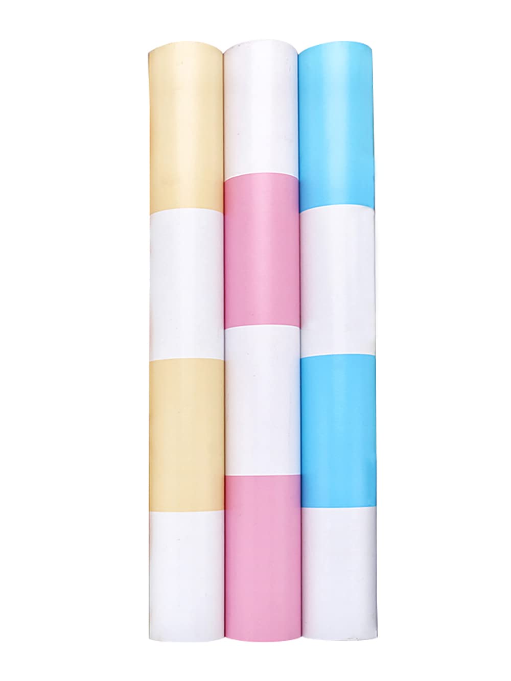 Self-Adhesive Yellow and White Wide Stripe Vinyl Wallpaper - Peel & Stick Shelf Liner for Walls, Nursery, Girls Bedroom, Cabinets, Dresser Drawers | Waterproof, Removable Decal (17.7x117 Inches) - Perfect for DIY Home Decor, Furniture Upcycling & Kids Room Makeovers