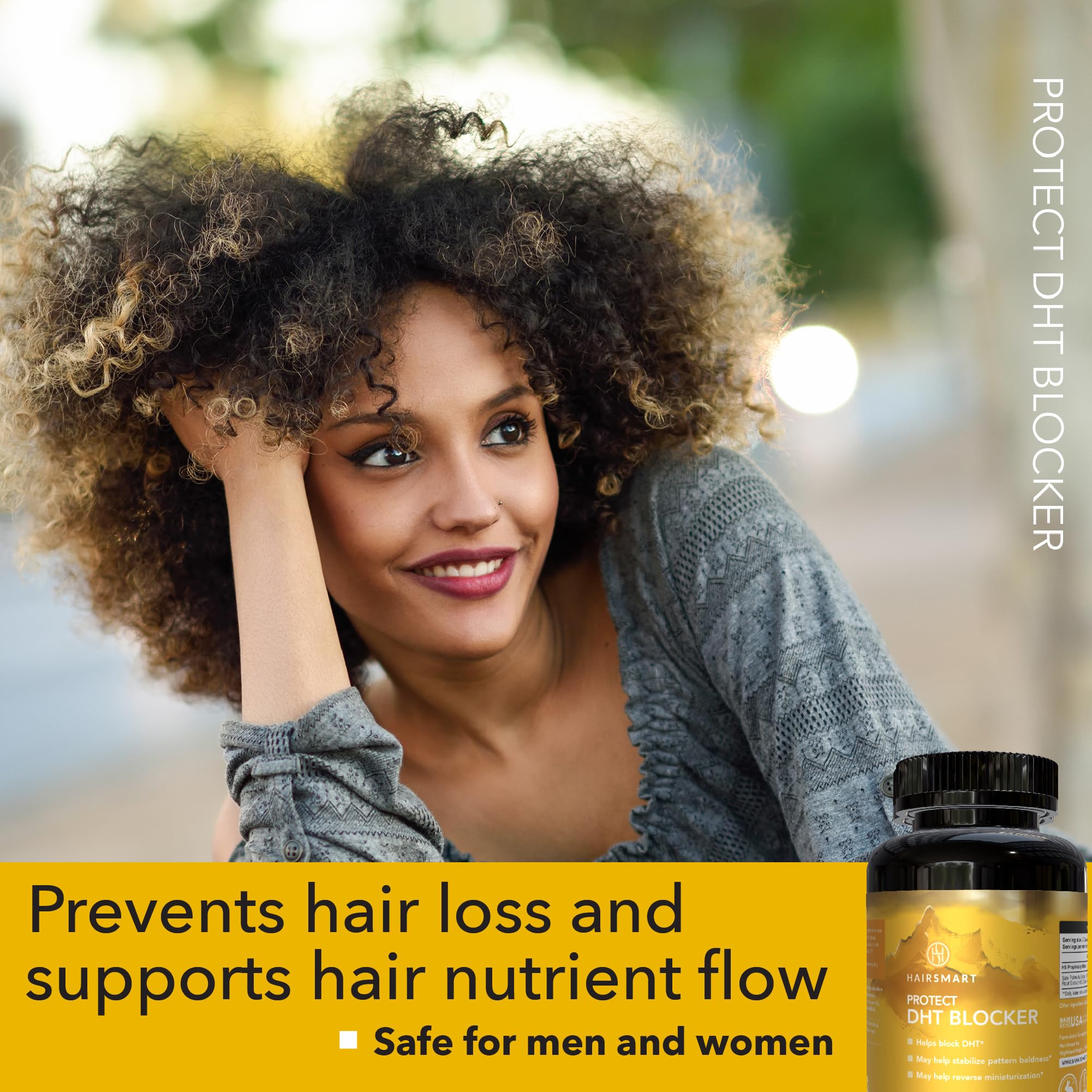 DHT Blocker Supplement for Hair Regrowth - Saw Palmetto, Stinging Nettle & Pumpkin Seed Extract - Hair Loss Treatment Vitamins for Men - Gluten Free Formula with Green Tea & Pygeum Bark - 60 Capsules (Pack of 3) - Supports Thicker Hair & Healthy Scalp for Daily Hair Care Routine