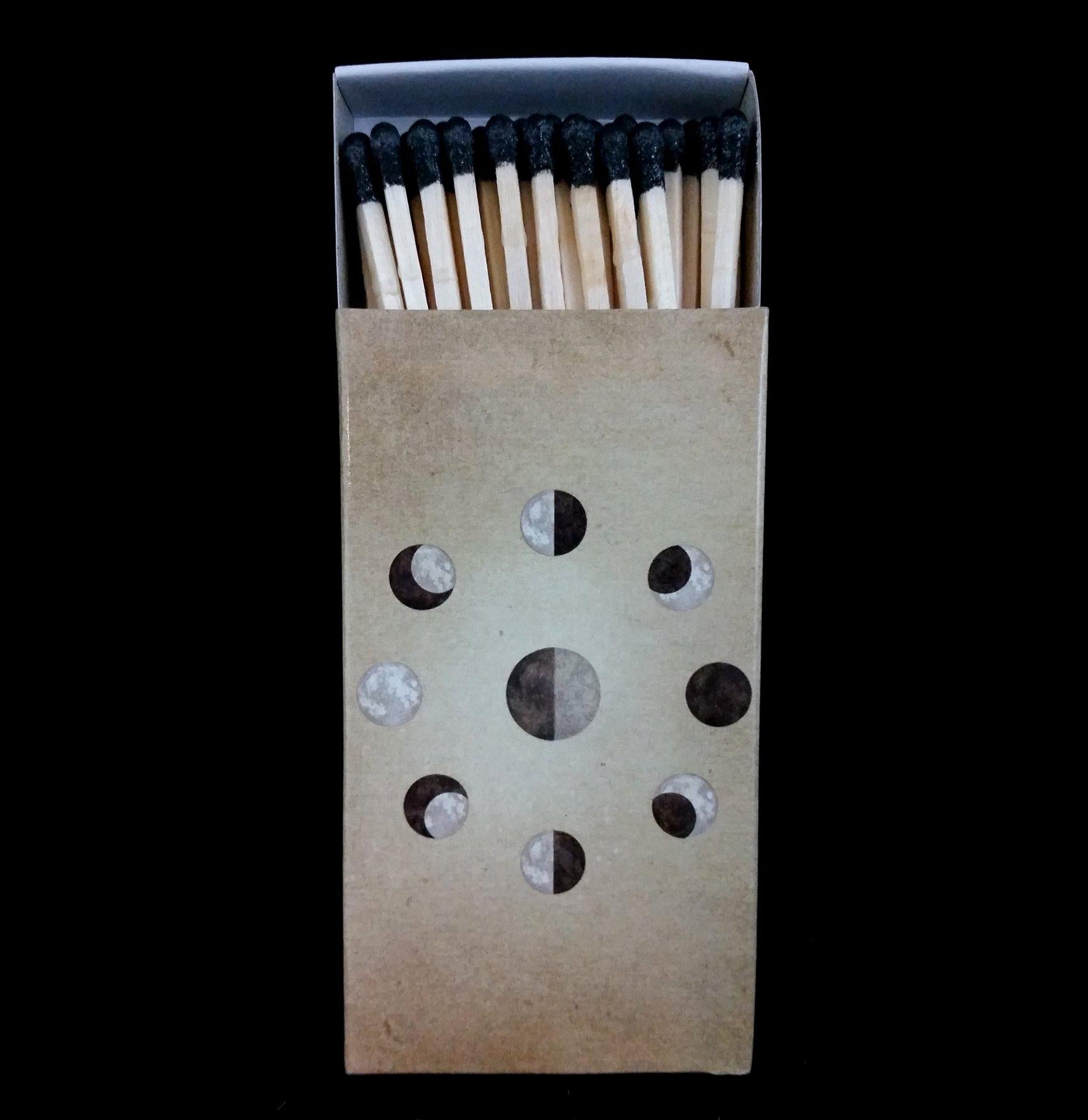 Moon Phase Matches - Premium Wooden Matches for Astronomy Enthusiasts & Stargazing Nights - Perfect for Camping, Bonfires & Romantic Dates