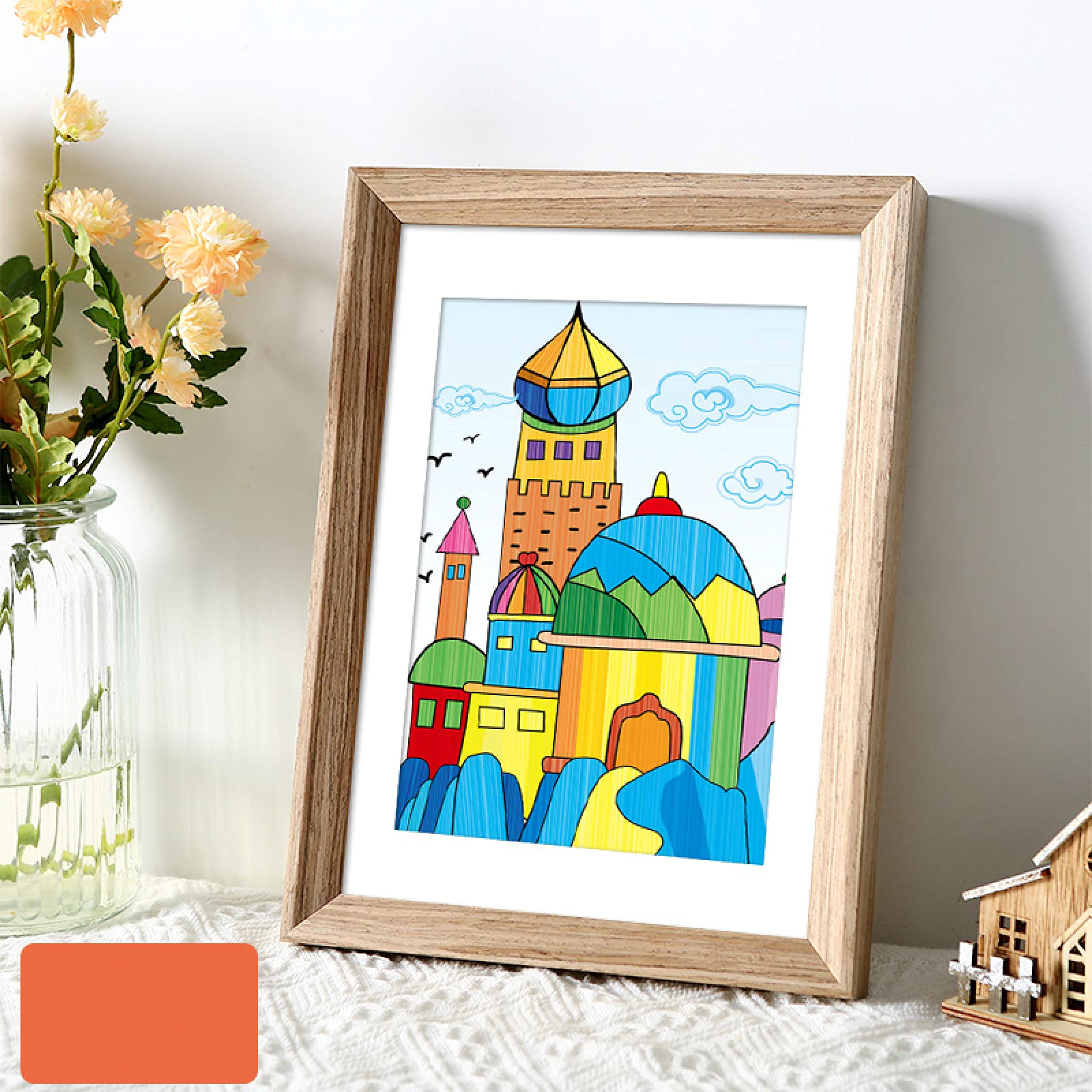 MEYYY 25.3x30.3cm Solid Wood Picture Frame - Wall Mount Hanging Photo Display for Home Decor, Office Art, Gallery Style (Brown) - Perfect for Living Room, Bedroom & Office Wall Art