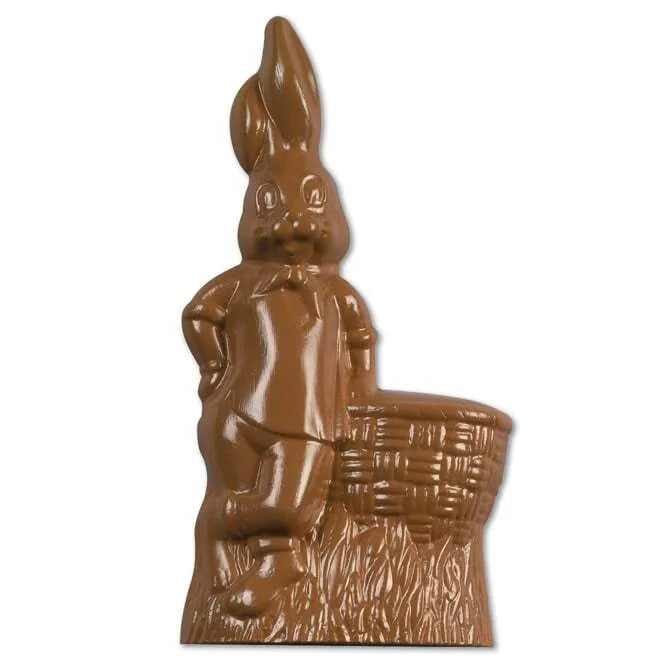 13.5 Inch Easter Rabbit with Basket - 2 Piece Mold for DIY Chocolate, Candy, and Soap Making - Perfect for Easter Decorations and Holiday Crafts