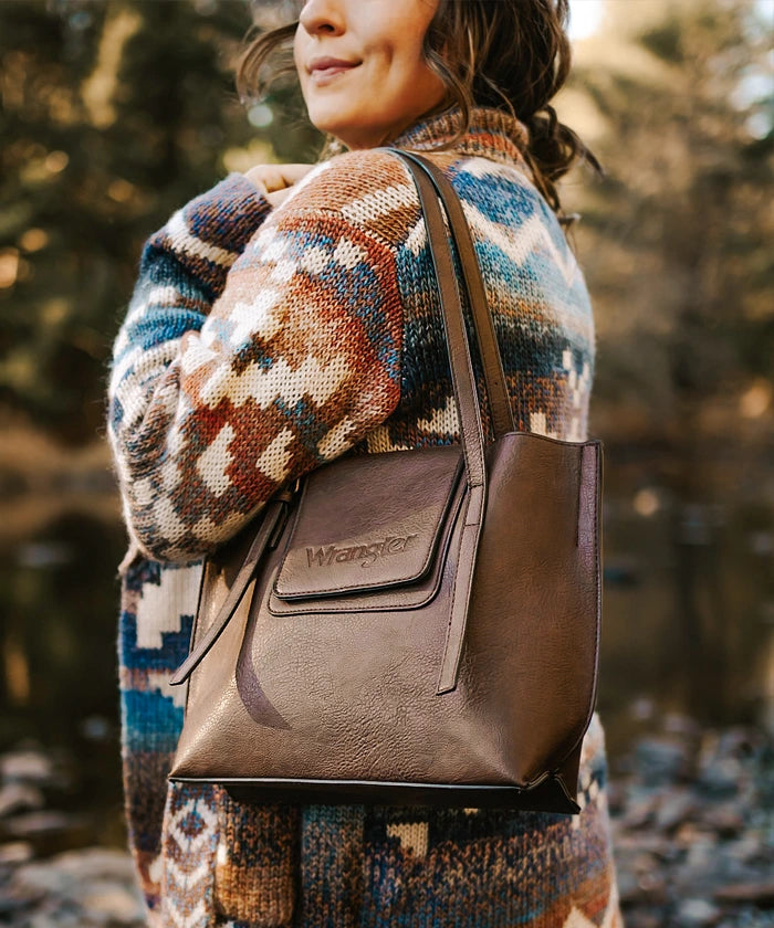 Wrangler Flap Shoulder Bag Set for Women & Men - Durable Crossbody Purse with Adjustable Strap - Perfect for Travel, Work & Everyday Use