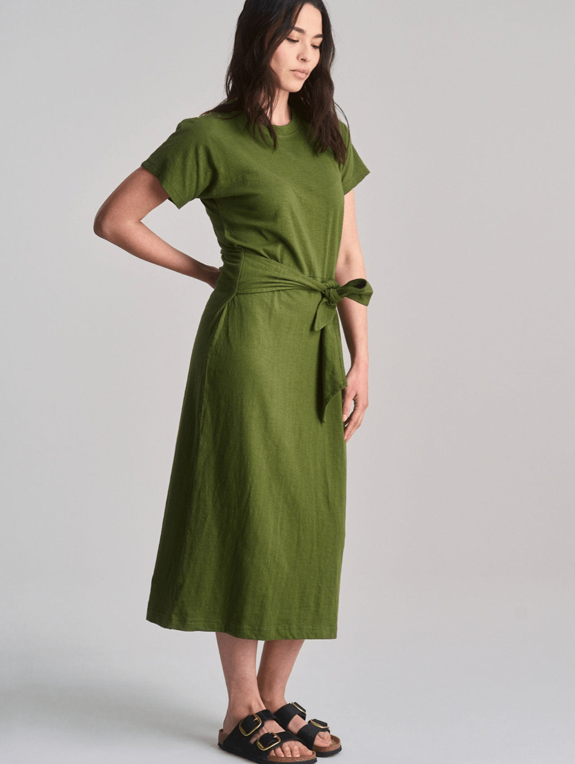 Fonda Women's Organic Cotton Summer Dress - Eco-Friendly Green Flowy Maxi Dress for Casual Wear, Beach & Vacation | Sustainable Fashion