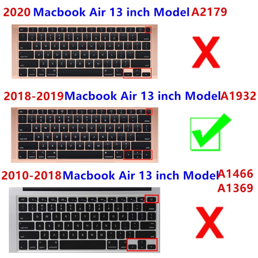 Se7enline MacBook Air 13 Inch Keyboard Cover (2023-2018 Models) - Soft Silicone Protector for A1932 Touch ID Model | US Layout | Deep Blue | Perfect for Office, Home & Travel Use