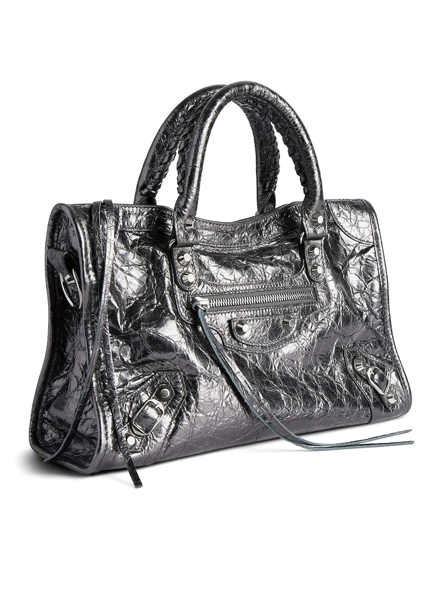 LE CITY Small Metallic Women's Crossbody Bag in Steel Grey - Stylish & Durable for Work, Travel & Evening Out