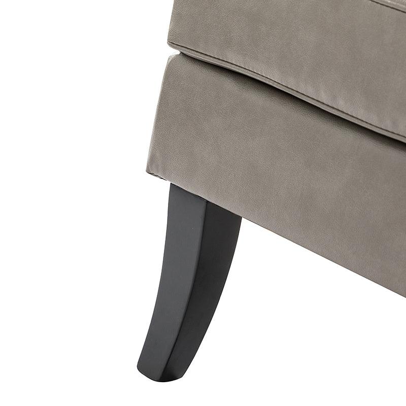 Fatima Vegan Leather Armchair - Modern PU Leather Lounge Chair for Living Room, Office & Bedroom - Eco-Friendly Faux Leather Accent Chair with Sturdy Metal Legs