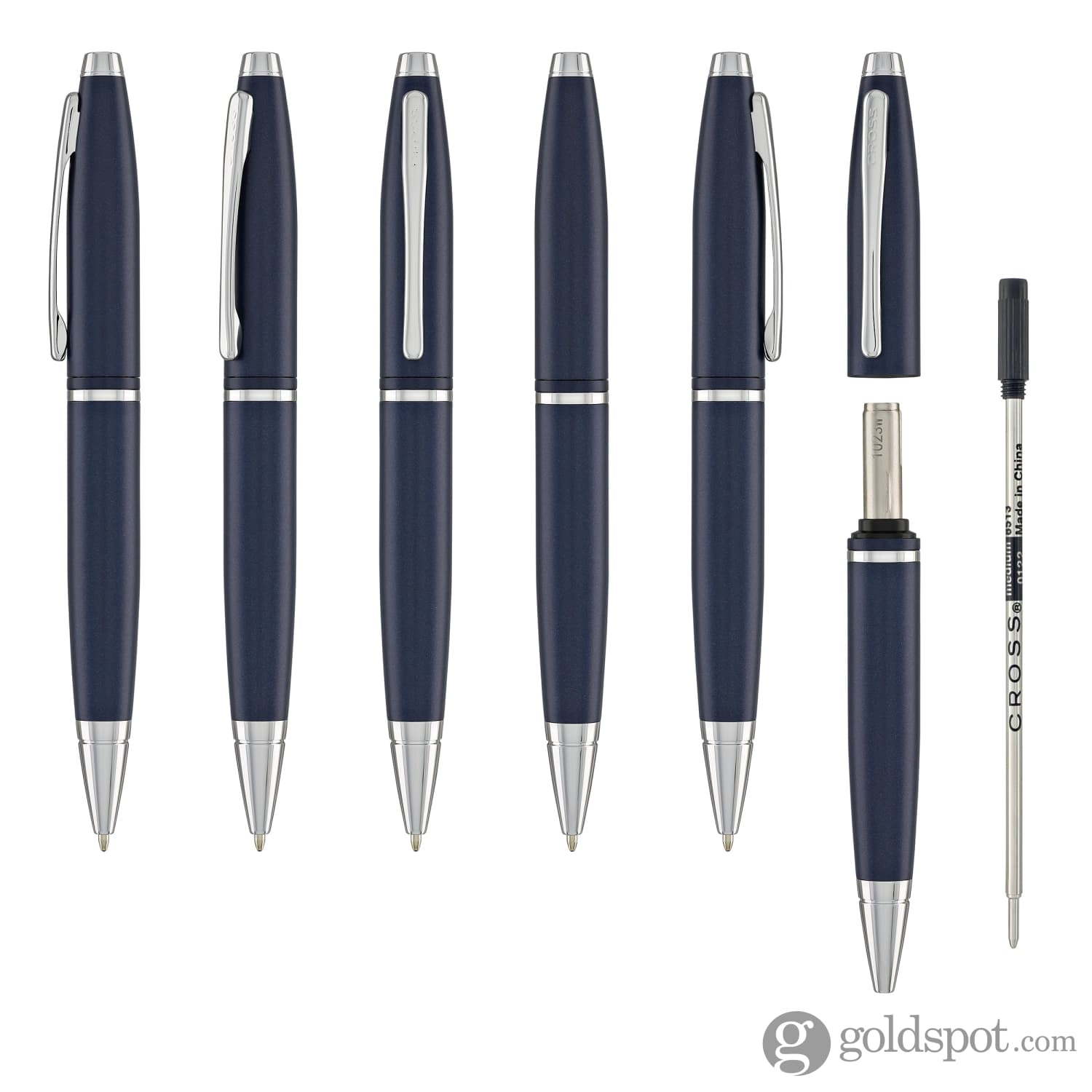 Premium Cross Calais Matte Metallic Midnight Blue Ballpoint Pen - Smooth Writing for Office, School & Gift Giving