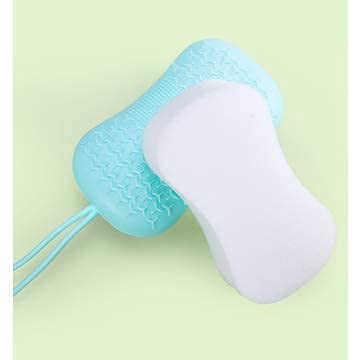 QUALIZA Silicone Soft Bubble Bath Scrub Brush - Exfoliating Back Scrubber for Women & Kids - Gentle Body Cleansing Brush with Massage Bristles - Perfect for Shower, Bath Time and Spa Relaxation (Pack of 1)