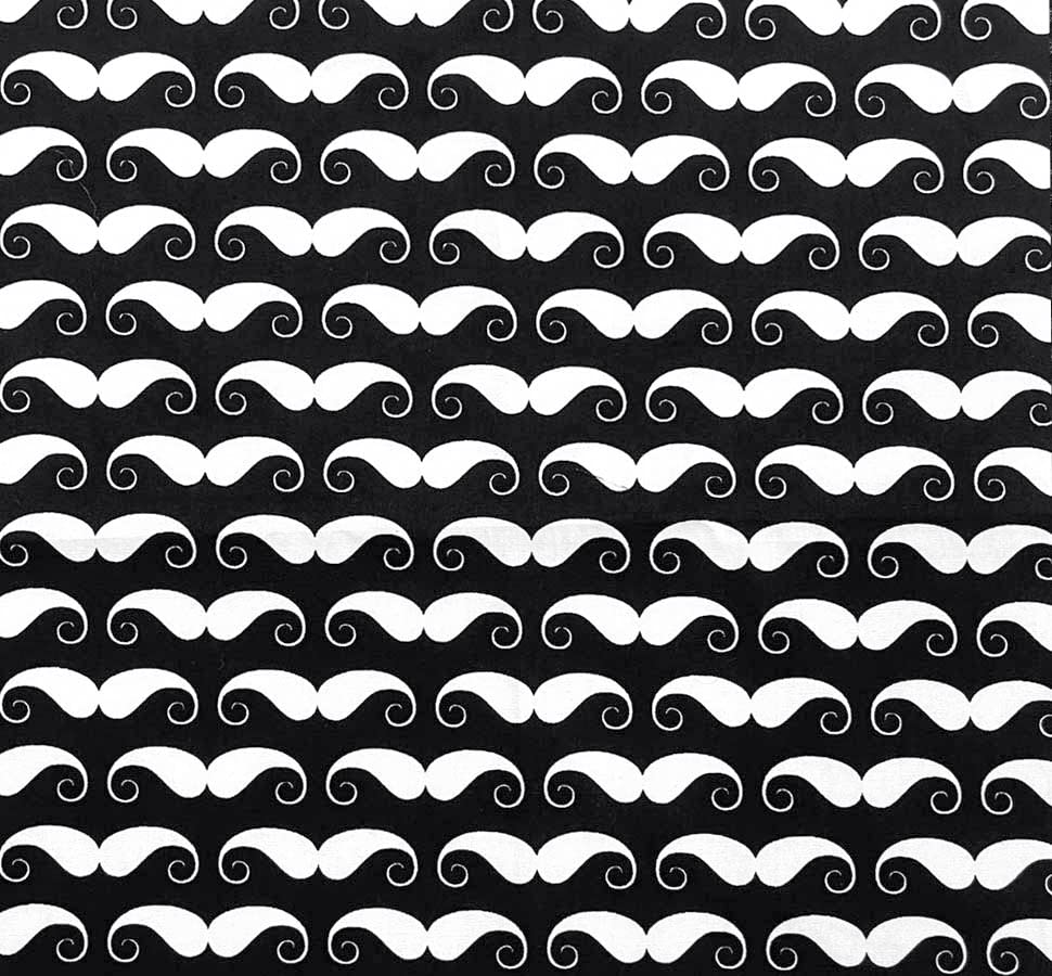 Amornphan 100% Cotton Printed Black Series Quilting Fabric Bundle - 7 Pieces 10