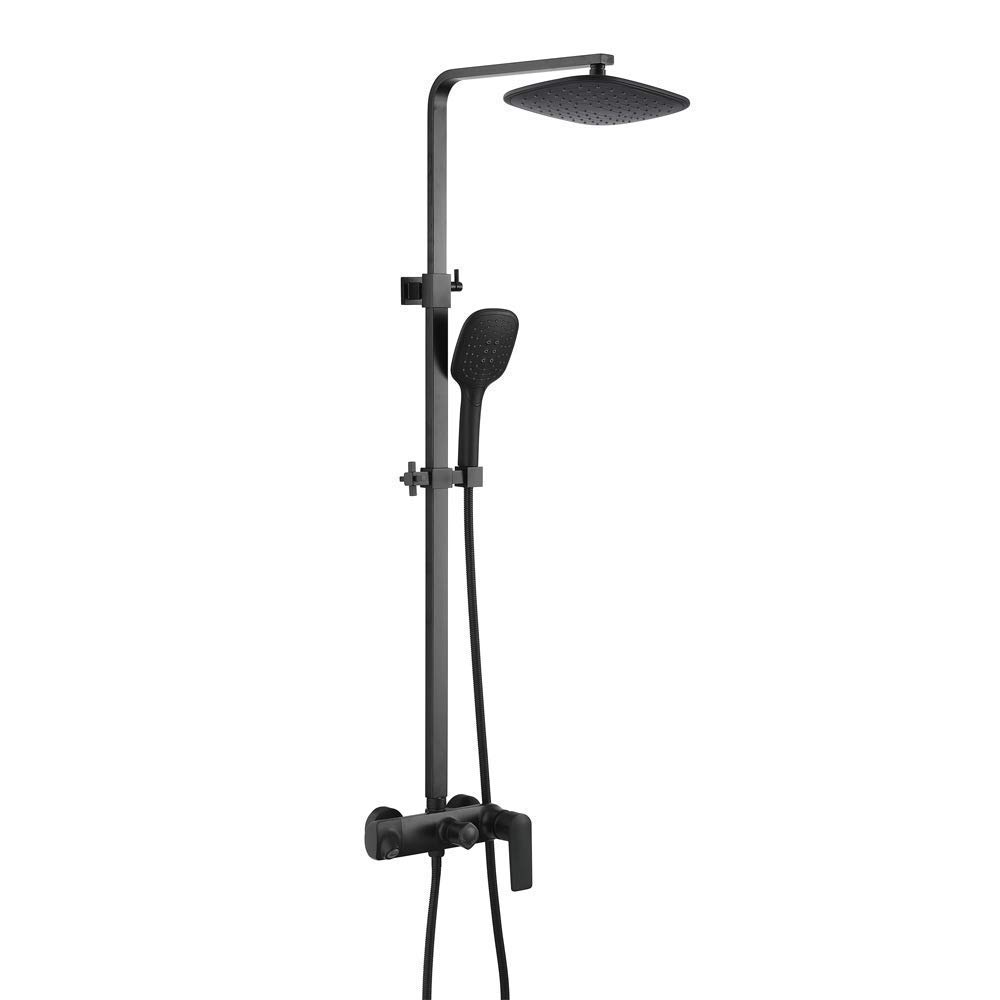 MFLASMF Matte Black High Pressure Rainfall Shower Faucet Set - 9