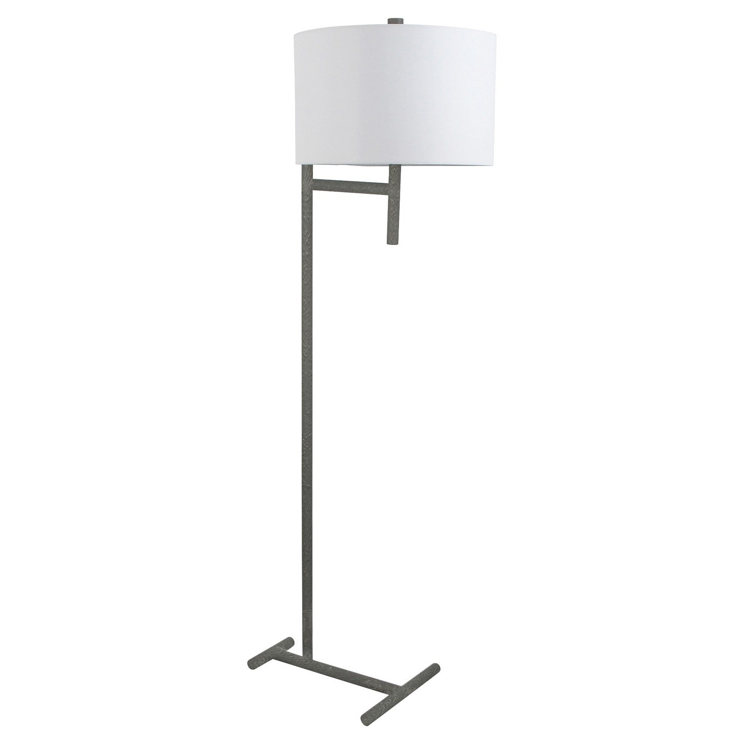 Cyan Design 11456 Ladon Modern Black Floor Lamp for Living Room, Bedroom & Office - Adjustable Height Standing Light with Fabric Shade