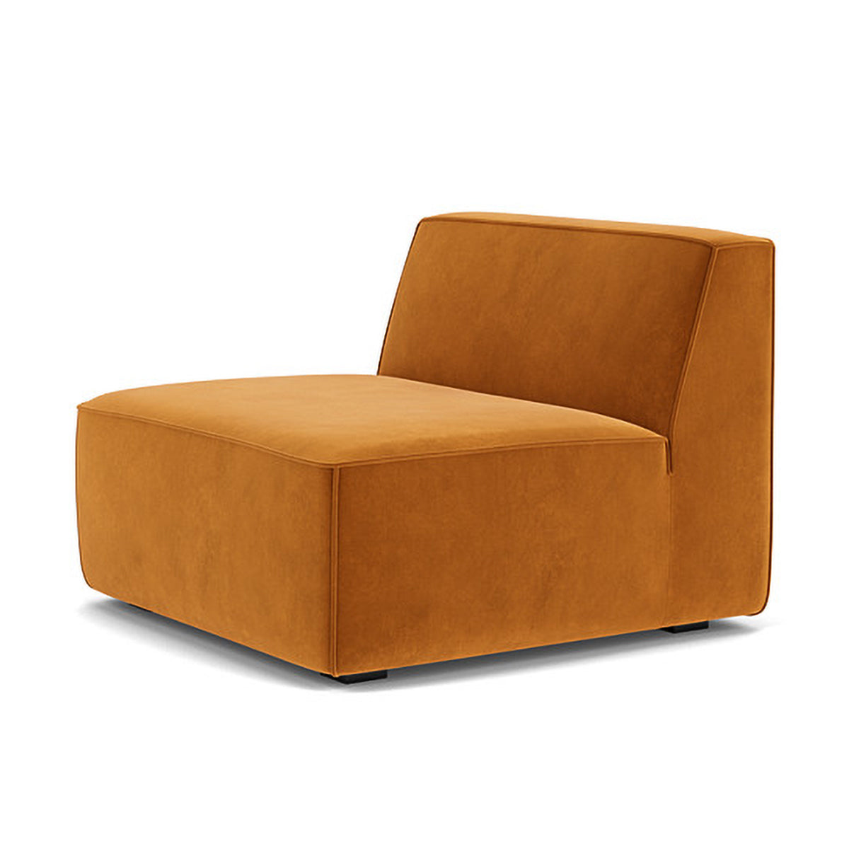 Luxury Dane Velvet Modular Armless 1-Seater Sofa - Modern Single Seater Chair for Living Room, Bedroom & Office - Soft Velvet Fabric, Space-Saving Design