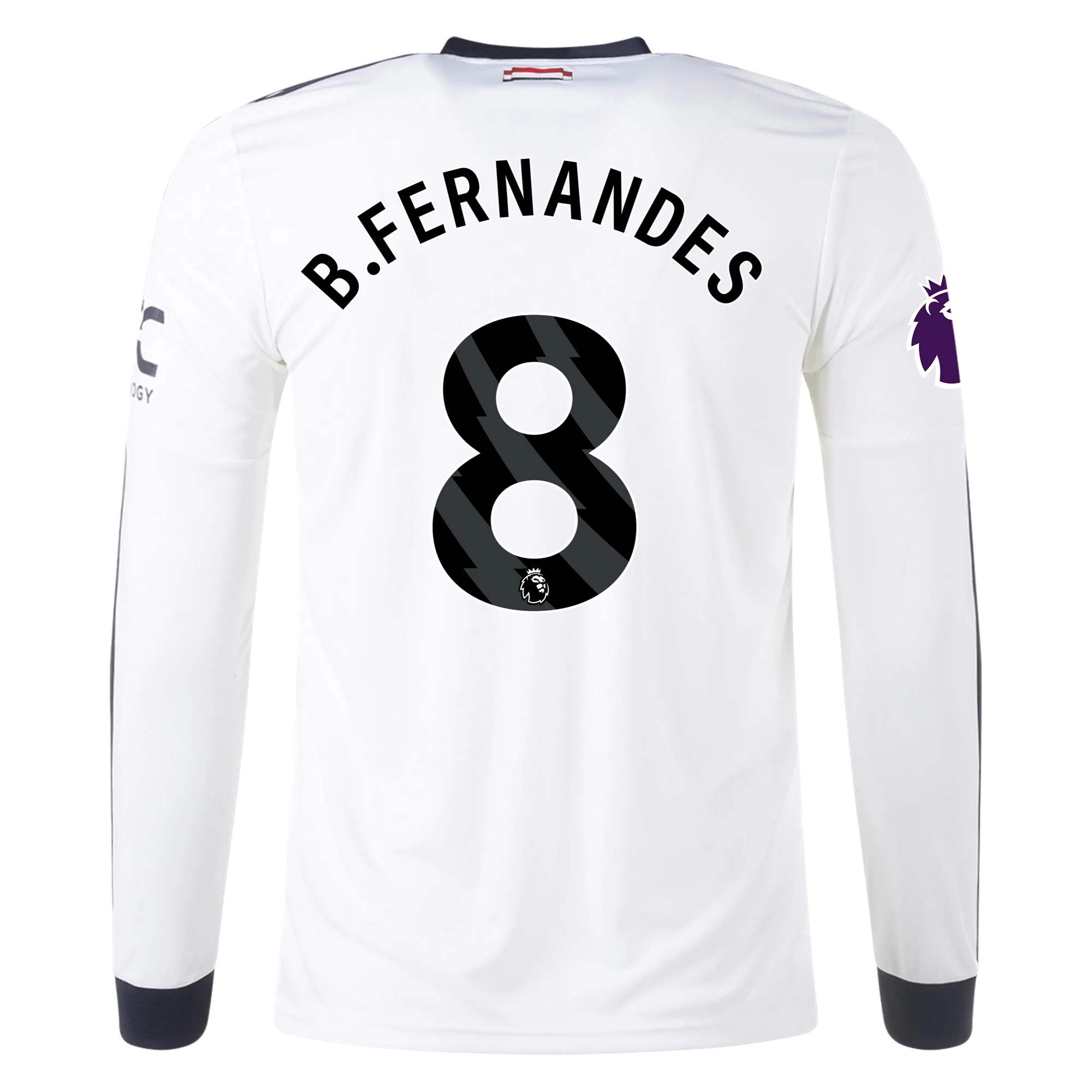 Adidas Manchester United Bruno Fernandes Third Long Sleeve Jersey 2024/25 with EPL Patch - Off White | Authentic Soccer Jersey for Fans & Players - Perfect for Match Days & Training