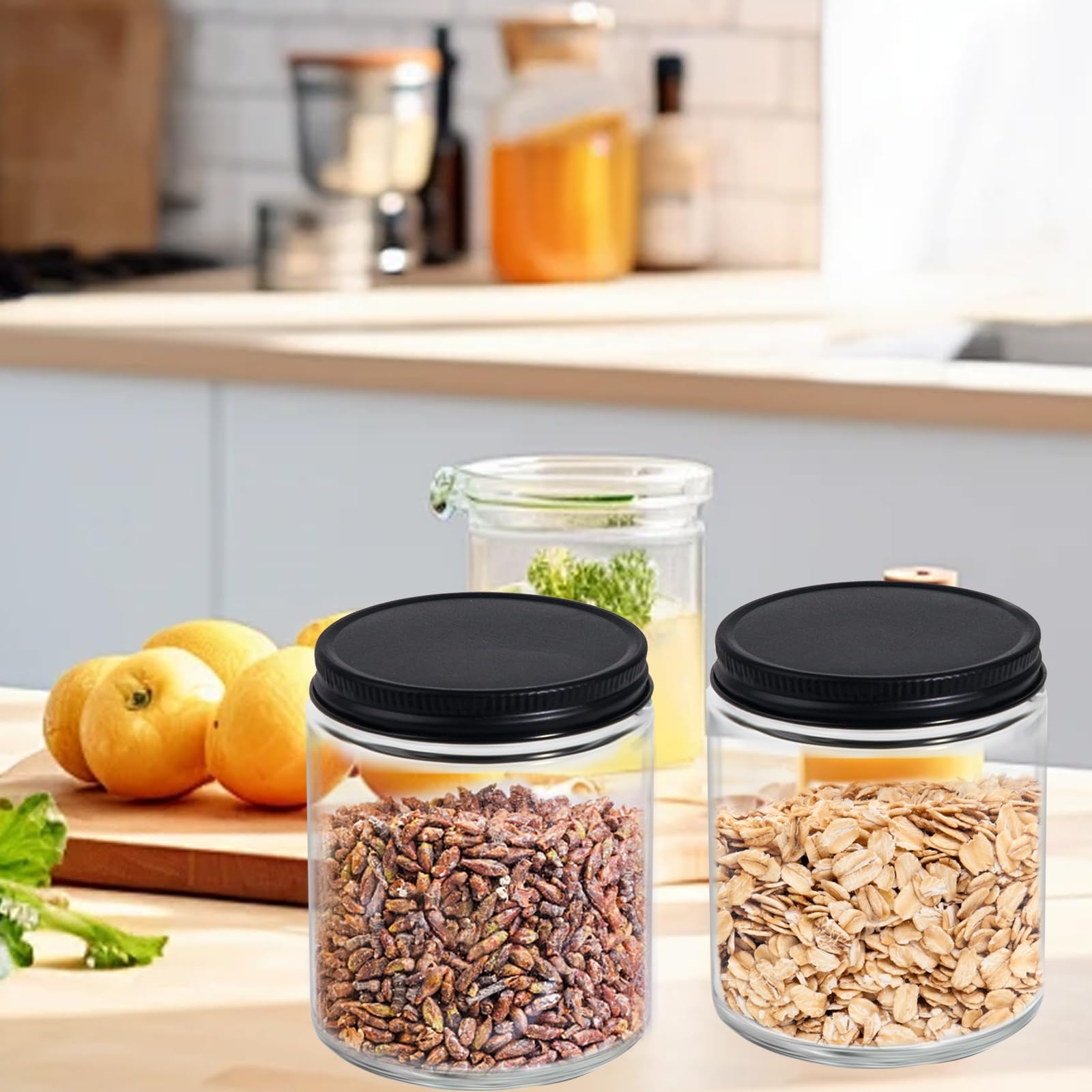 24 Pack 7oz Clear Glass Candle Jars with Lids - Thick Empty Candle Containers for DIY Candles, Spice Storage & Sample Jars - Dishwasher Safe - Perfect for Home Decor, Wedding Favors & Craft Projects