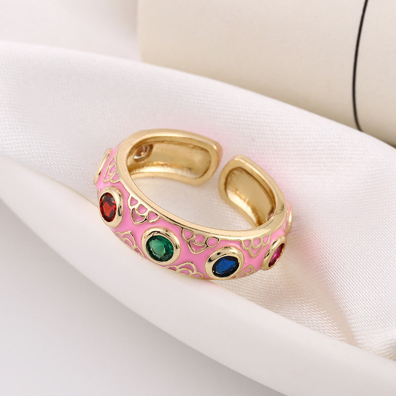 Evil Eye Bohemian Enamel Thumb Ring for Women | Turkish Nazar Boncuk Protection Jewelry | Handmade Silver Plated Statement Ring for Good Luck, Spiritual Protection & Fashion Accessories | Perfect for Boho Chic, Festival & Everyday Wear