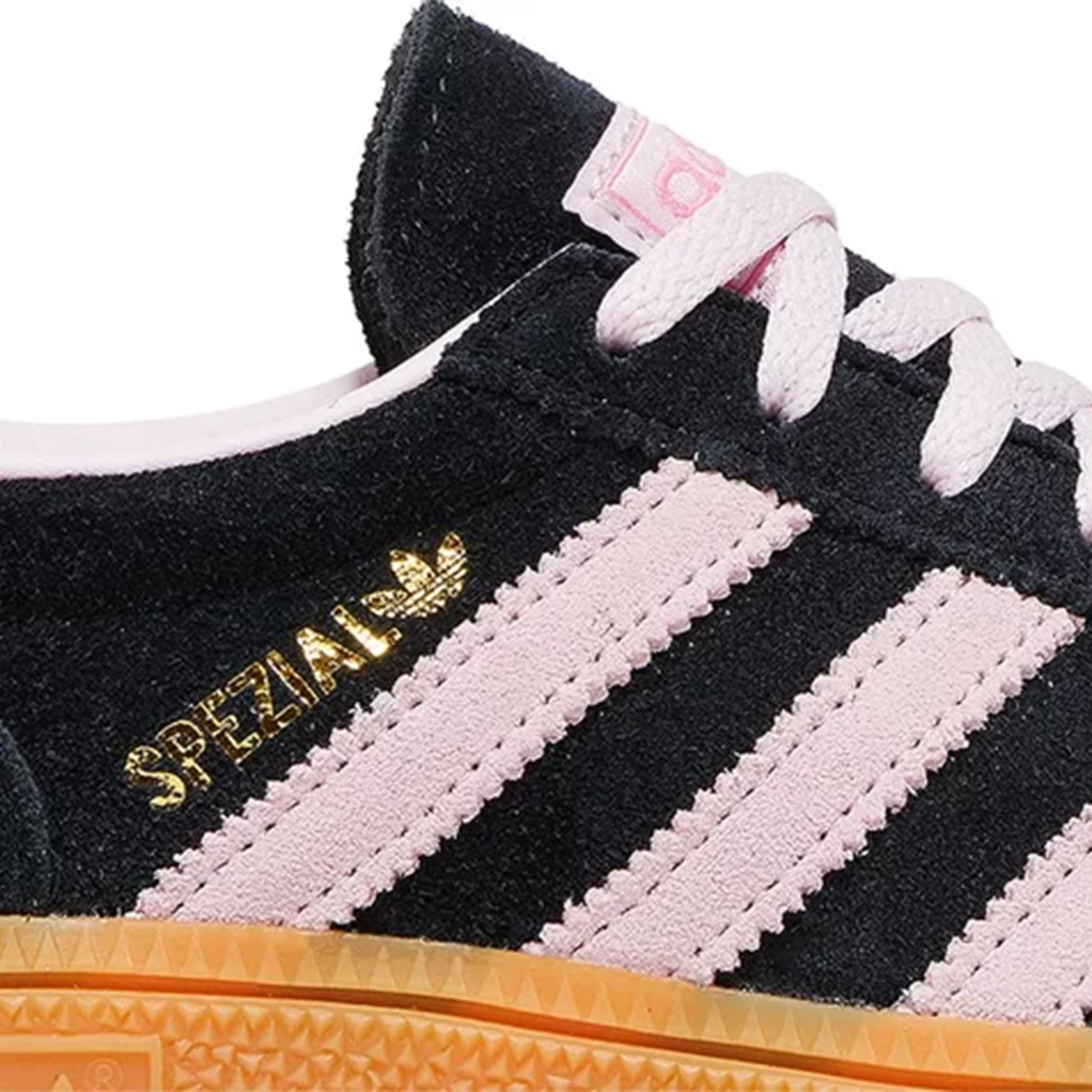 Adidas Handball Spezial Women's Sneakers - Black & Clear Pink Gum Sole - Retro Style Sports Shoes for Casual Wear, Street Fashion & Gym Training