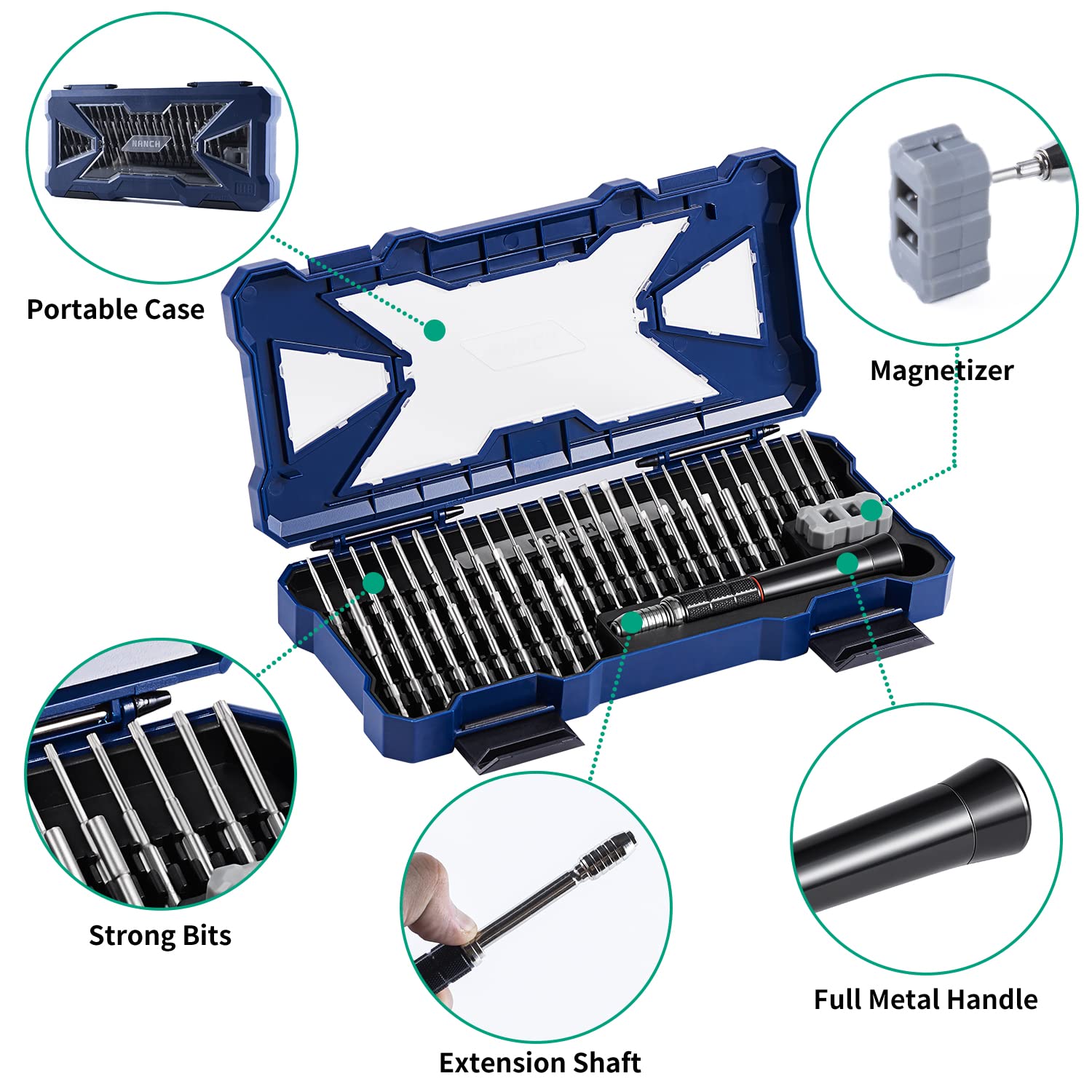 Premium Precision Screwdriver Set with 55 Magnetic Bits - Ergonomic Screwdriver Kit for Electronics Repair, Watch & Jewelry Maintenance - Ideal for Computer, Phone, and Small Device Repairs at Home or Workshop