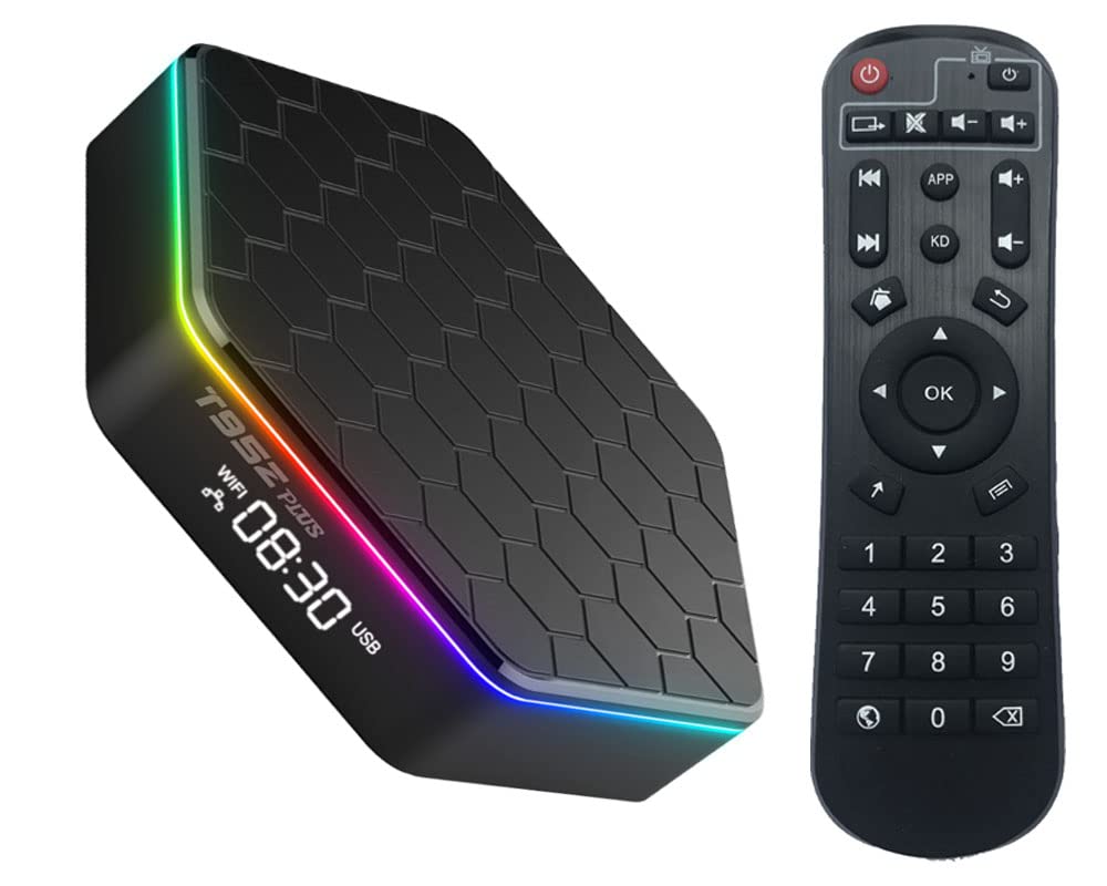 T95Z Plus Android TV Box 12.0 - 4GB RAM 64GB ROM, Quad-Core WiFi 6, 100M LAN, BT 5.0, H.265 6K UHD Streaming - Perfect for Netflix, YouTube & Gaming on Smart TV