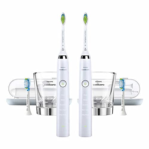 Philips Sonicare DiamondClean Smart Rechargeable Electric Toothbrush - 2 Pack White | Advanced Sonic Technology for Deep Cleaning | Perfect for Travel & Family Oral Care