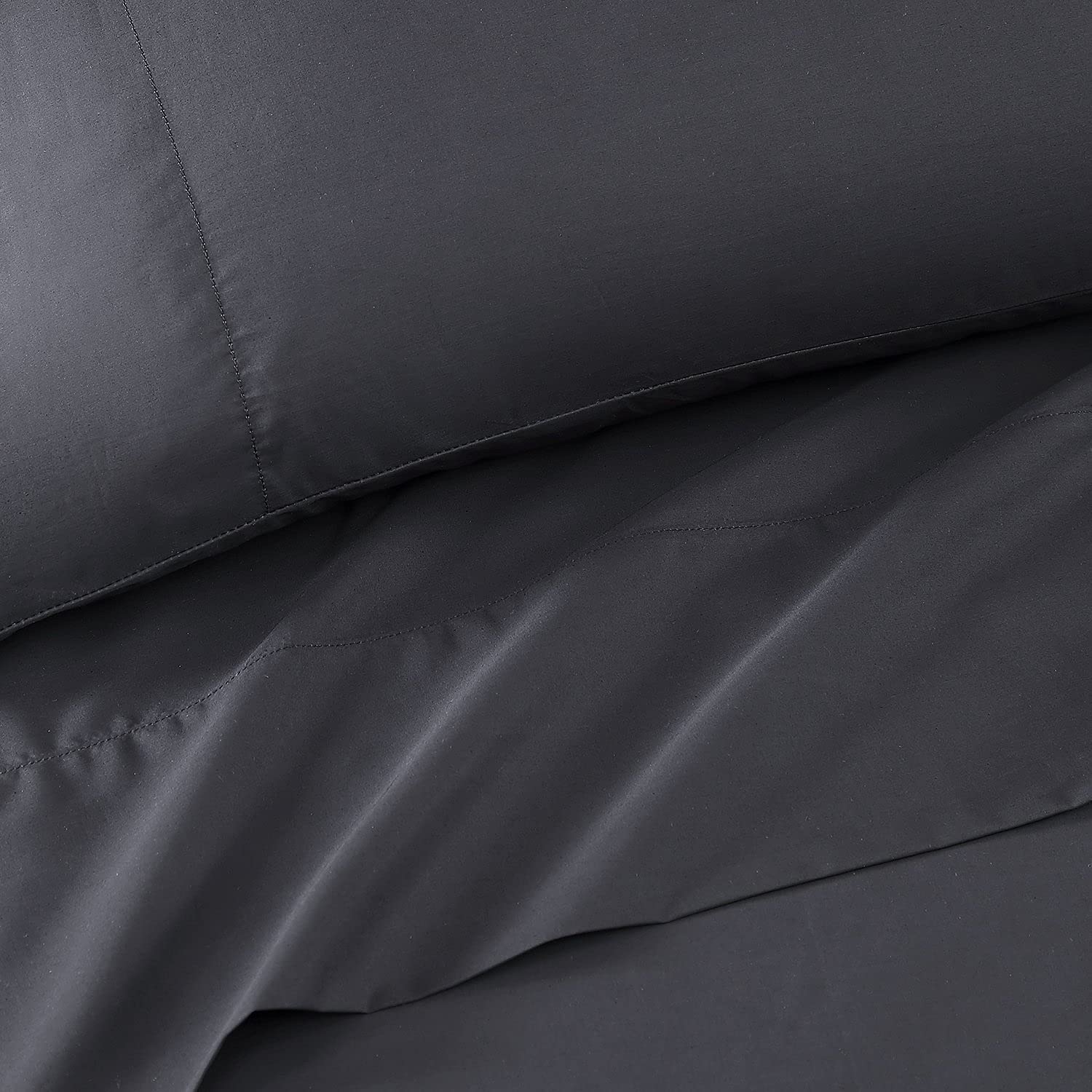 Pure Parima Hotel Collection Ultra Percale 100% ELS Giza Egyptian Cotton Sheet Set - King Size Carbon Gray - Includes Flat Sheet, Fitted Sheet & 2 Pillowcases - Luxury Bedding for Hotels & Upscale Homes