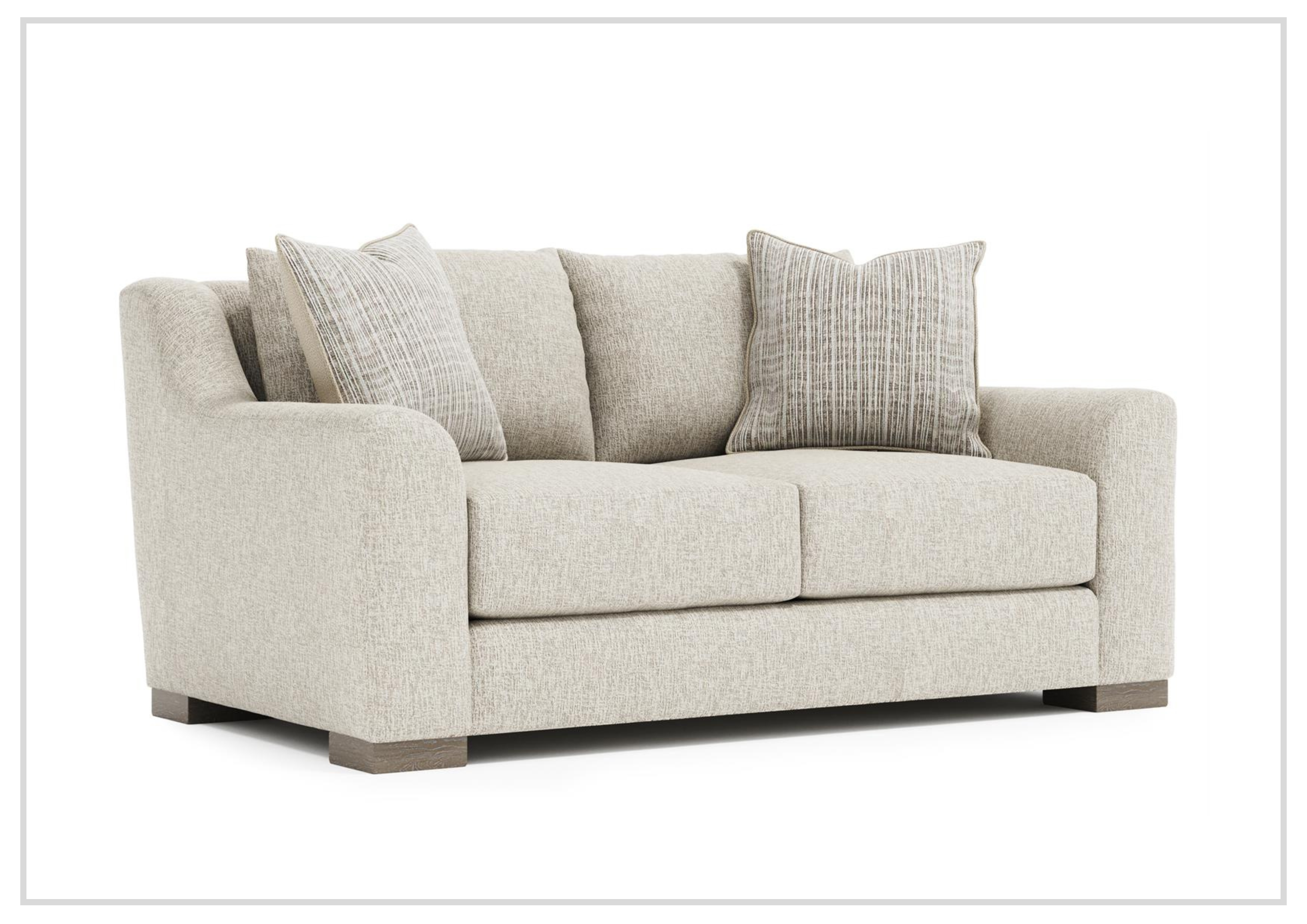 Bernhardt Gabi Fabric Loveseat with Feather Down Cushions - Comfortable Small Sofa for Living Room, Apartment & Cozy Spaces