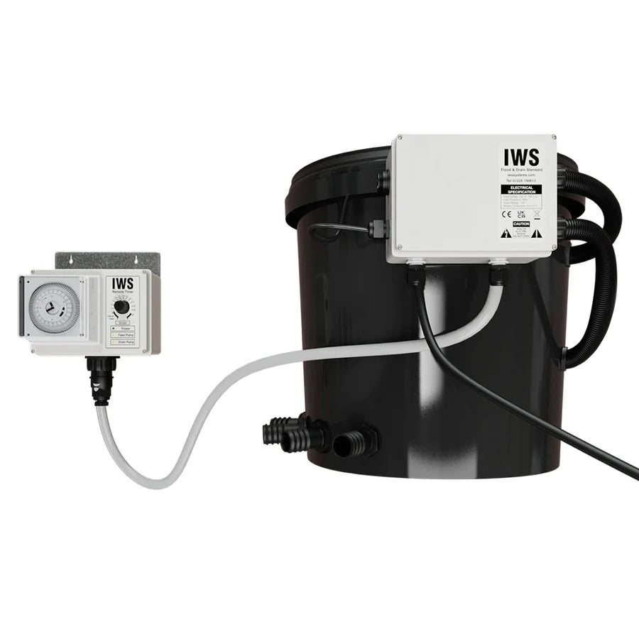 IWS Flood & Drain Brain Control Unit - Hydroponic System Timer for Indoor Gardening, Grow Tents, and Greenhouses | Automatic Watering & Nutrient Delivery