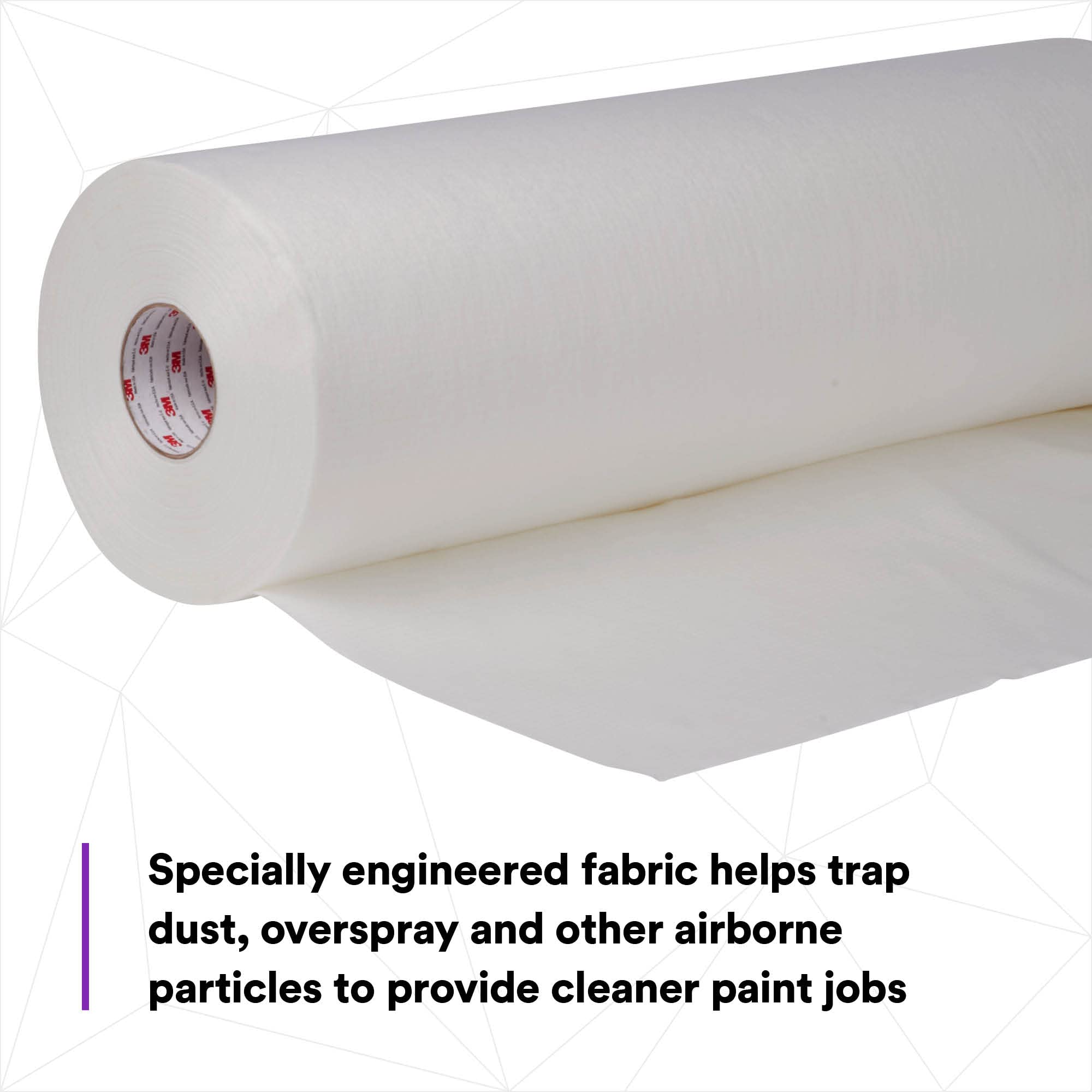 3M Dirt Trap Protection Material 37852 - Gray Nonwoven Overspray Protection Roll (28
