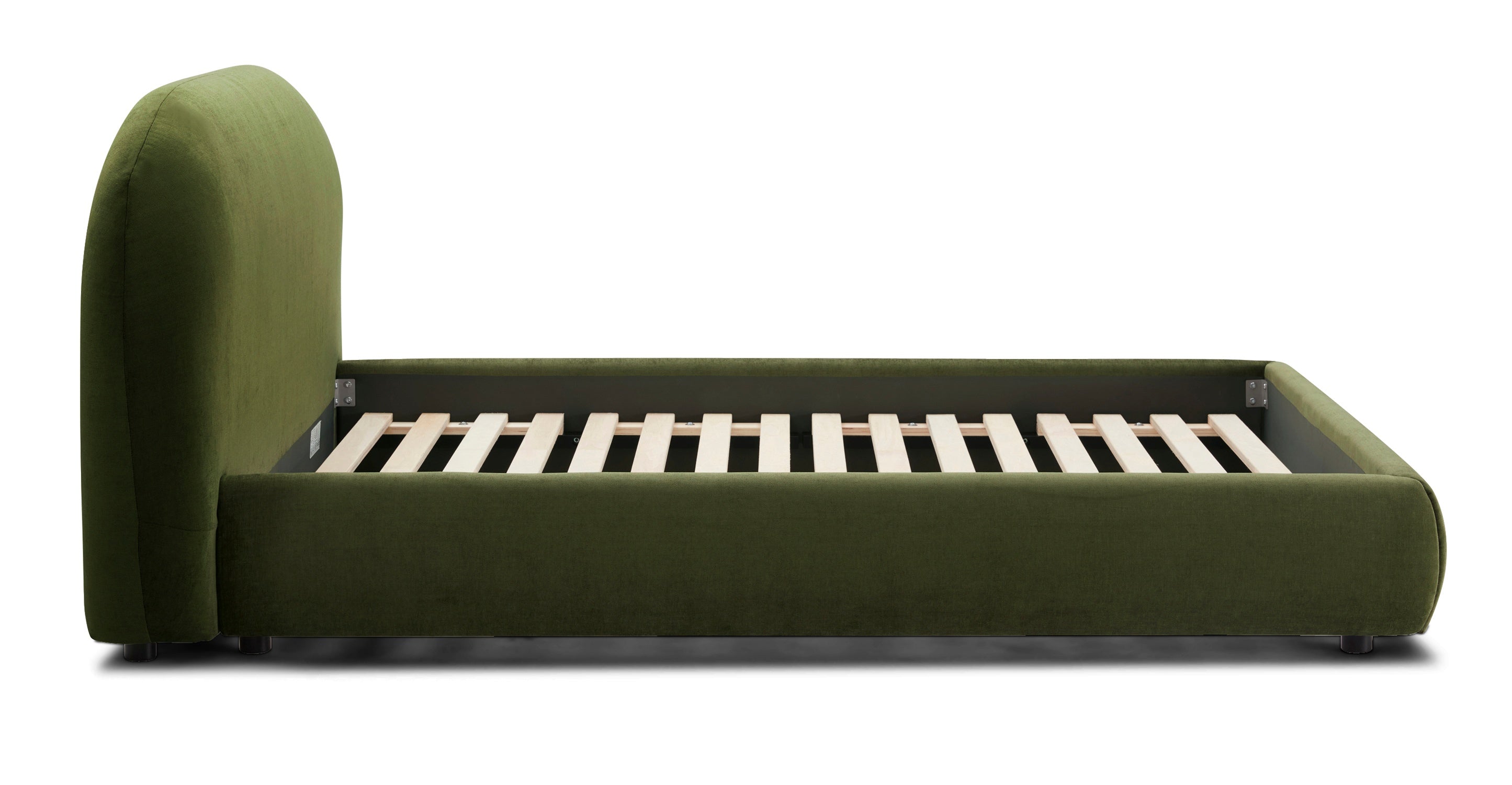 Genoa Queen Size Bed Frame - Modern Platform Bed with Upholstered Headboard, Sturdy Wooden Slats - Perfect for Master Bedroom, Guest Room, or Apartment