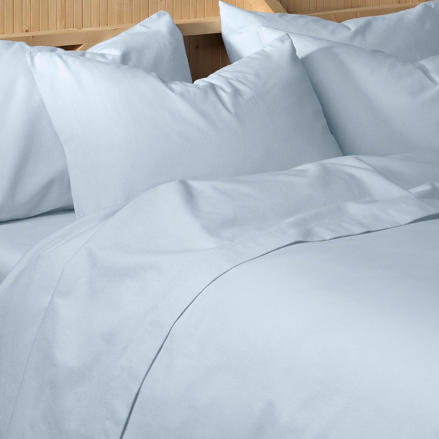 Premium Brushed Cotton Duvet Cover Set - Soft & Breathable Queen/King Size - Sky Blue Luxury Bedding for Cozy Bedroom Decor