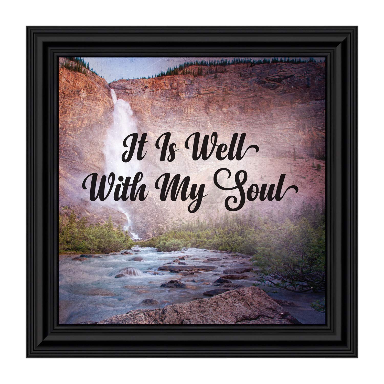 It Is Well With My Soul Wall Art - Inspirational Christian Home Decor Picture Frame 8695B - Perfect for Living Room, Bedroom & Church Decorations