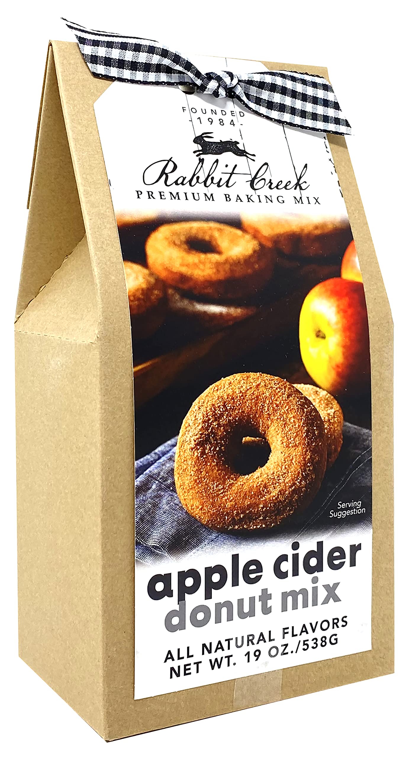 Rabbit Creek Apple Cider Donut Mix with Dusting Sugar - Easy Baked Donut Recipe Kit - Perfect for Breakfast, Snacks & Holiday Baking - Homemade Donut Baking Mix for Family Gatherings