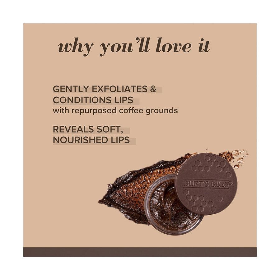 Burt's Bees Lip Scrub Exfoliator - Mocha Flavor, 0.25oz (7.08g) - Natural Conditioning Lip Treatment for Soft, Smooth Lips - Perfect for Dry Lips & Pre-Lipstick Prep