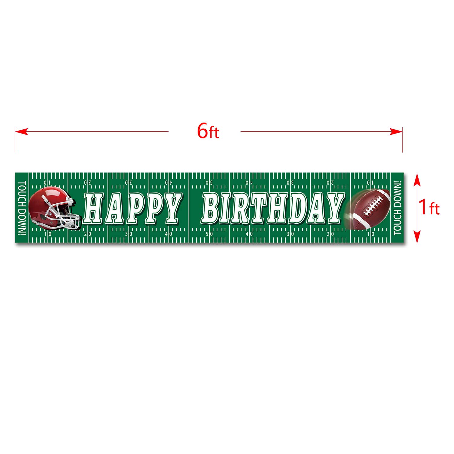 Football Birthday Banner - 6 Feet Giant Happy Birthday Party Decorations for Outdoor Yard Fence, Photo Backdrop & Celebration Supplies | Perfect for Sports-Themed Parties, Tailgating Events & Backyard Celebrations