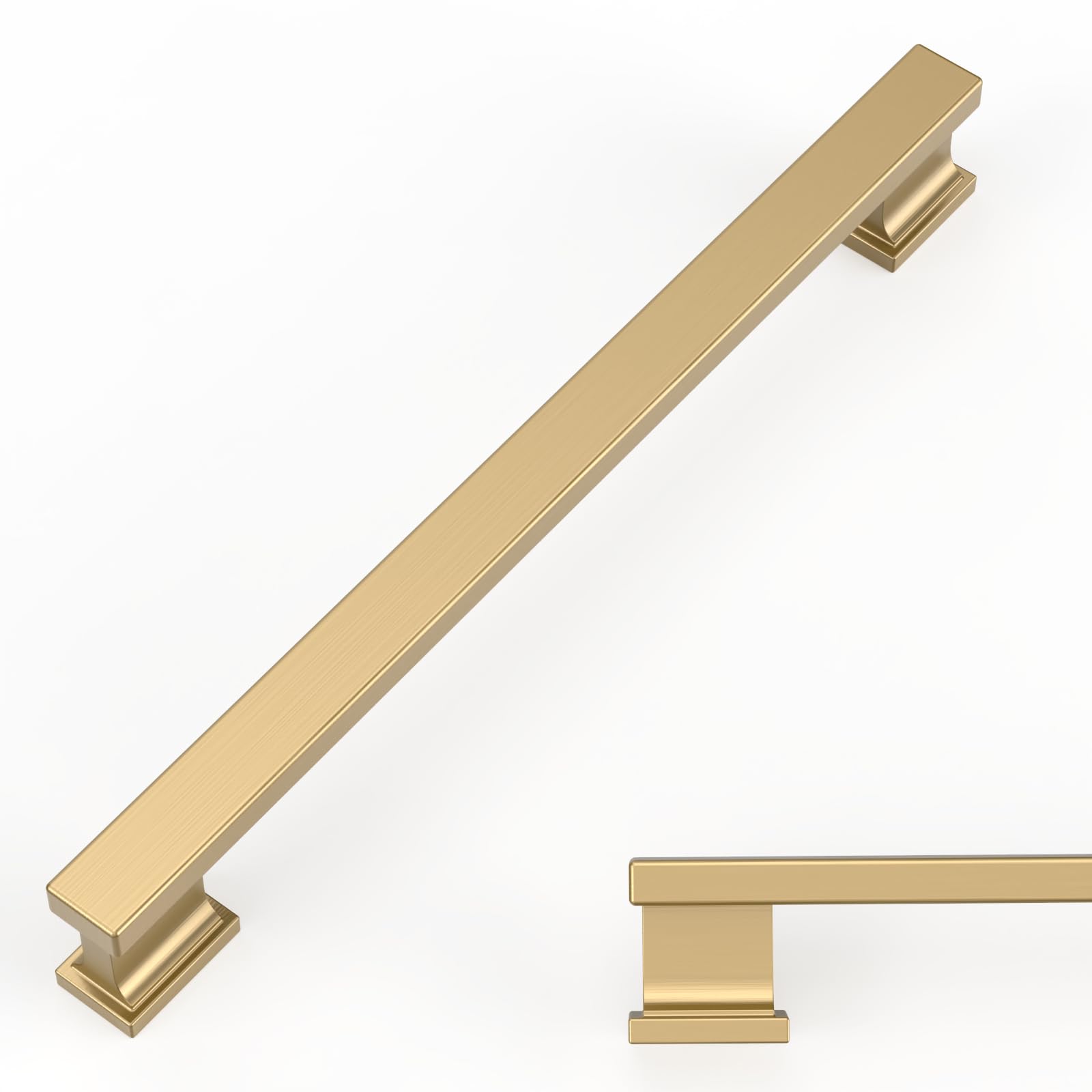 Amerdeco 6 Pack 10 Inch Champagne Bronze Cabinet Pulls - 254mm Hole Centers - Elegant Kitchen Cabinet Handles & Drawer Pulls for Modern Cabinets, Cupboards & Furniture (ZH00013) - Perfect for Home Renovation & DIY Projects