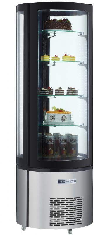 Nella 27 Cylinder Refrigerated Display Case - Commercial Glass Door Merchandiser for Beverages, Ice Cream & Pastries - Perfect for Grocery Stores, Cafes & Bakeries