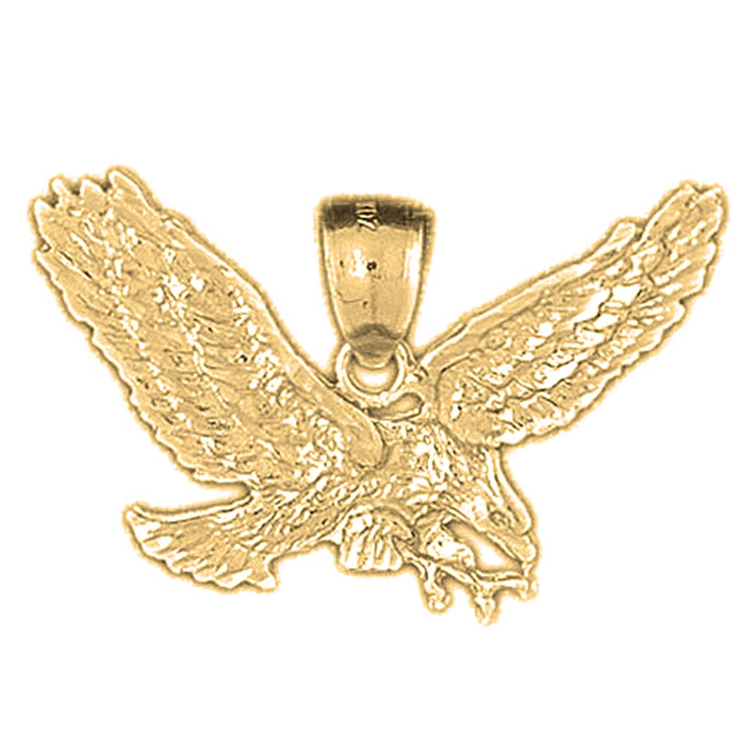 14K Yellow Gold-Plated 925 Sterling Silver Eagle Pendant Necklace for Men - Elegant Jewelry Gift for Birthday, Anniversary & Special Occasions | Perfect for Casual Wear, Formal Events & Spiritual Symbolism