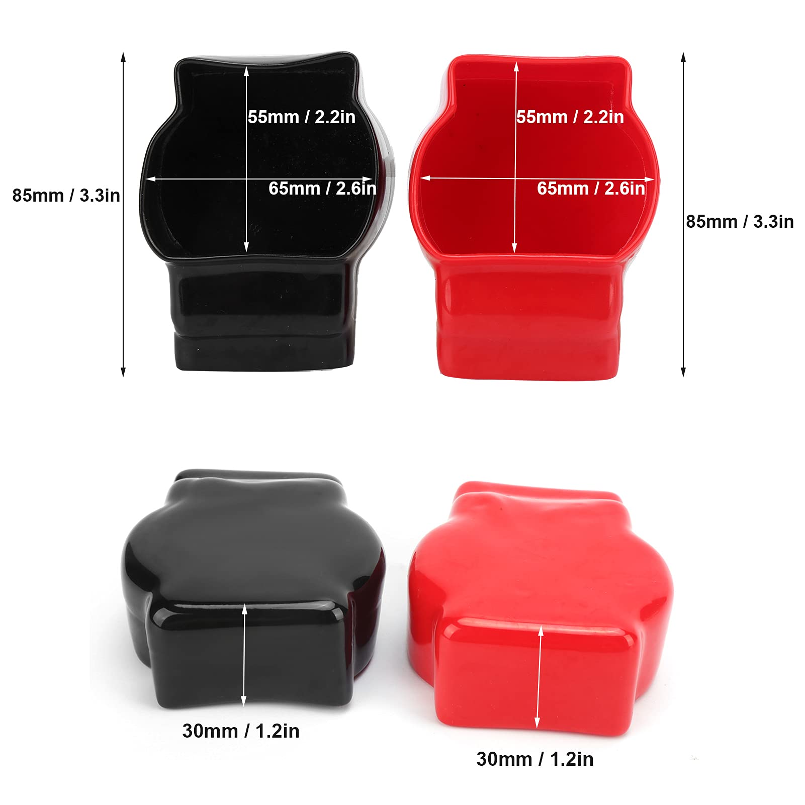 Keenso Universal Battery Terminal Covers - Insulating Protectors for Positive & Negative Top Post Terminals - Fits Car, Motorcycle, Truck Batteries | Prevent Short Circuits & Corrosion
