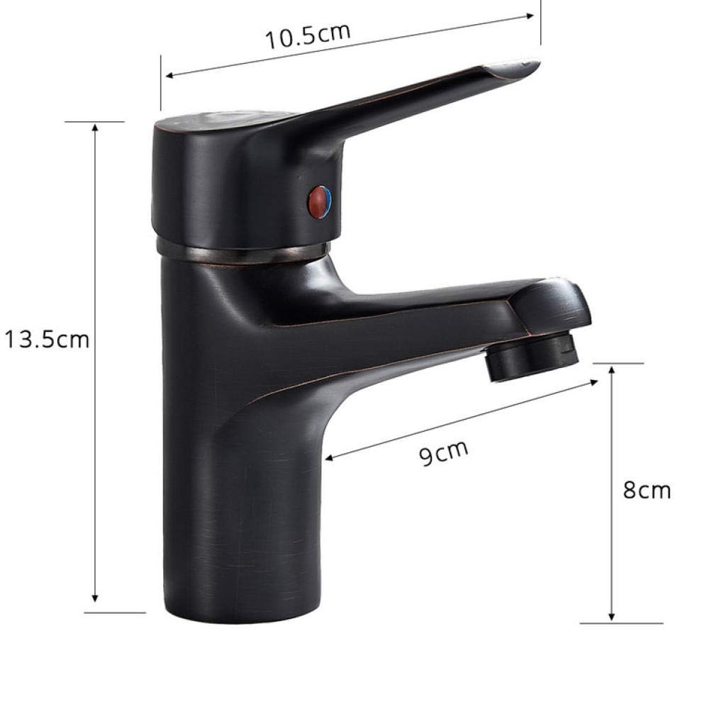 Elegant Black Bronze Brass Vessel Sink Faucet - Hot & Cold Water Bathroom Basin Mixer Tap for Modern Vanity & Powder Room Decor