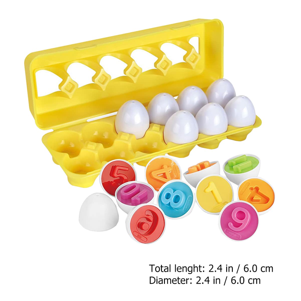 12pcs Shape & Color Egg Toys - Educational Number Matching Learning Toys for Toddlers, Boys & Girls - Perfect for Preschool Math Games & Early Childhood Development