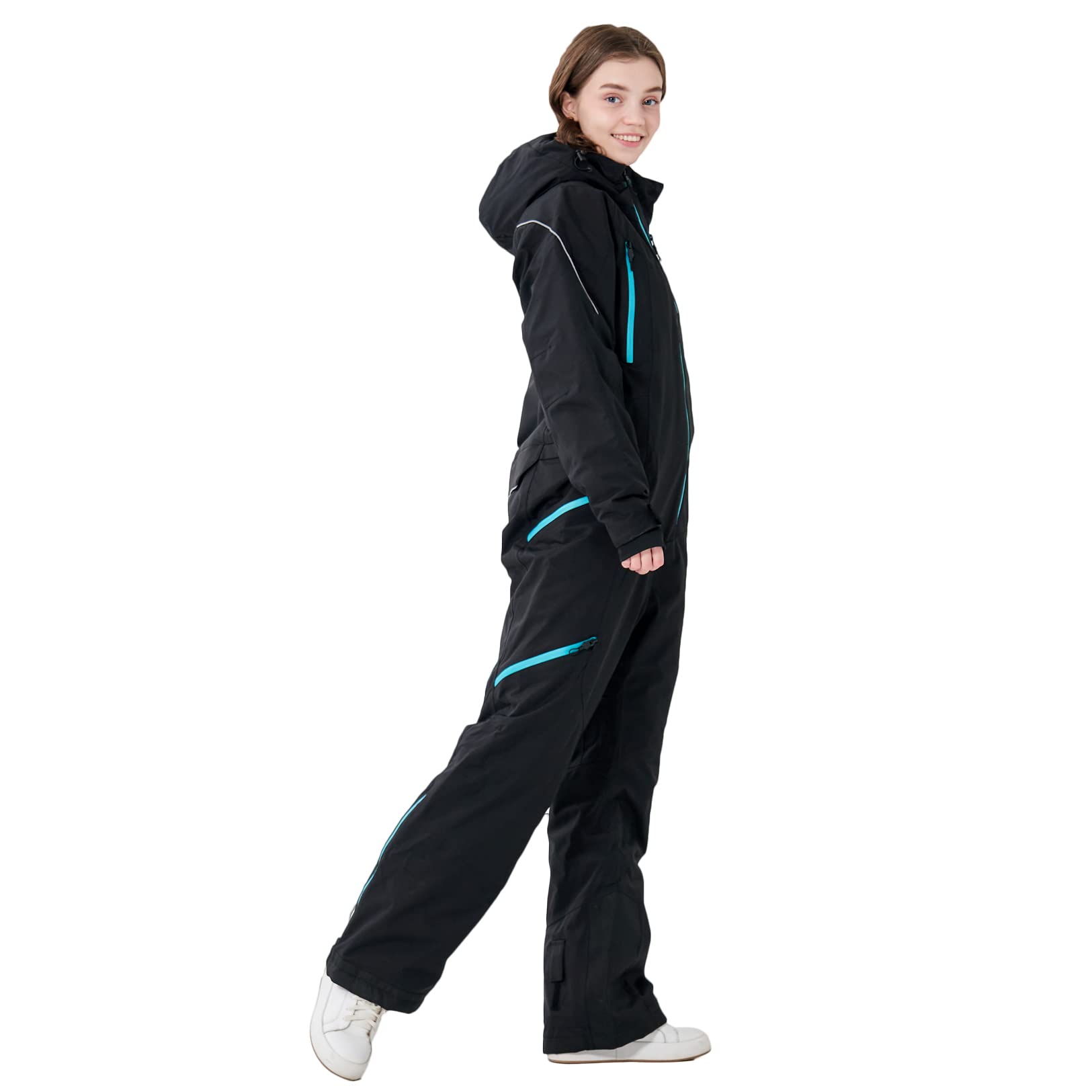 Women's Windproof Waterproof Ski Suit - Thermal Breathable Snow Jumpsuit with Detachable Hood for Skiing, Snowboarding & Winter Sports | Perfect for Ski Resorts, Snowy Adventures & Cold Weather Activities