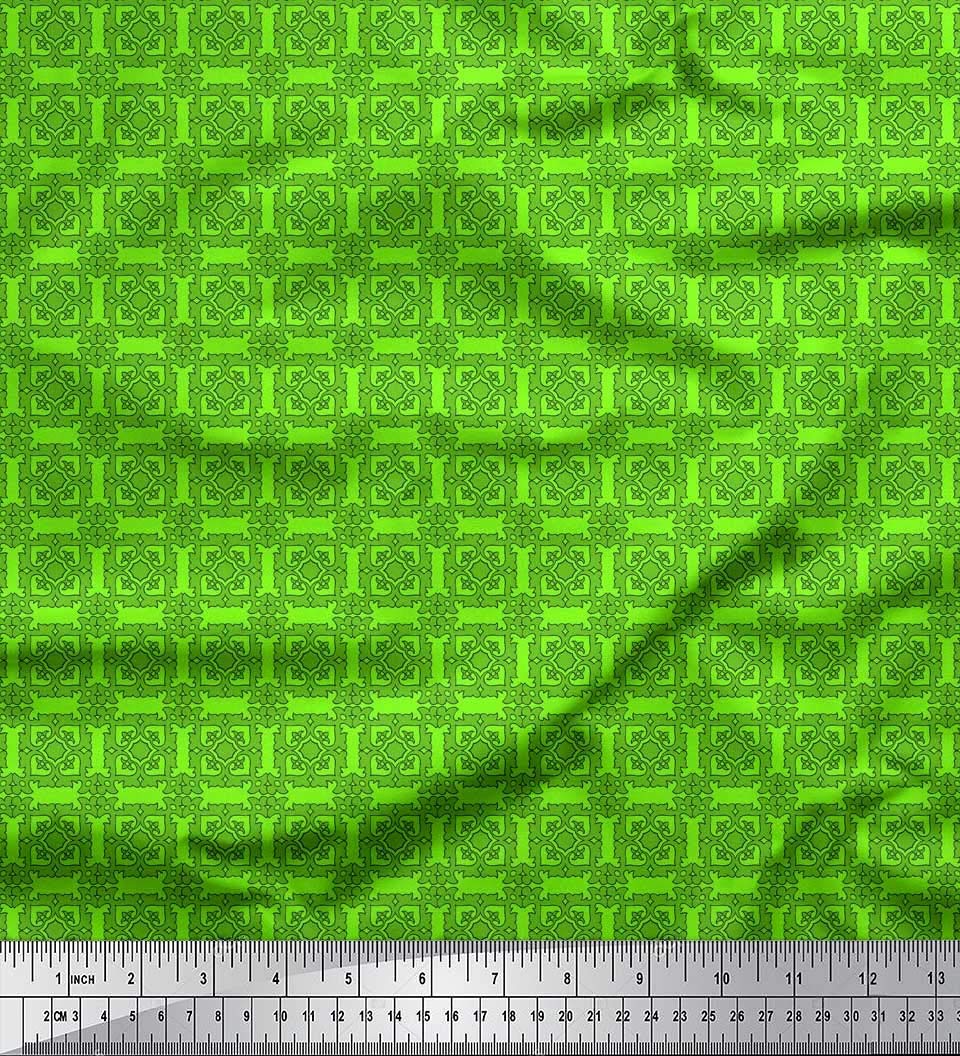 Soimoi Moss Georgette Brown Fabric by The Yard - 42 Inch Wide Floral Ethnic Print Material for Dresses, Scarves & DIY Crafts - Lightweight & Delicate Printed Fabric for Fashion Design & Home Decor Projects