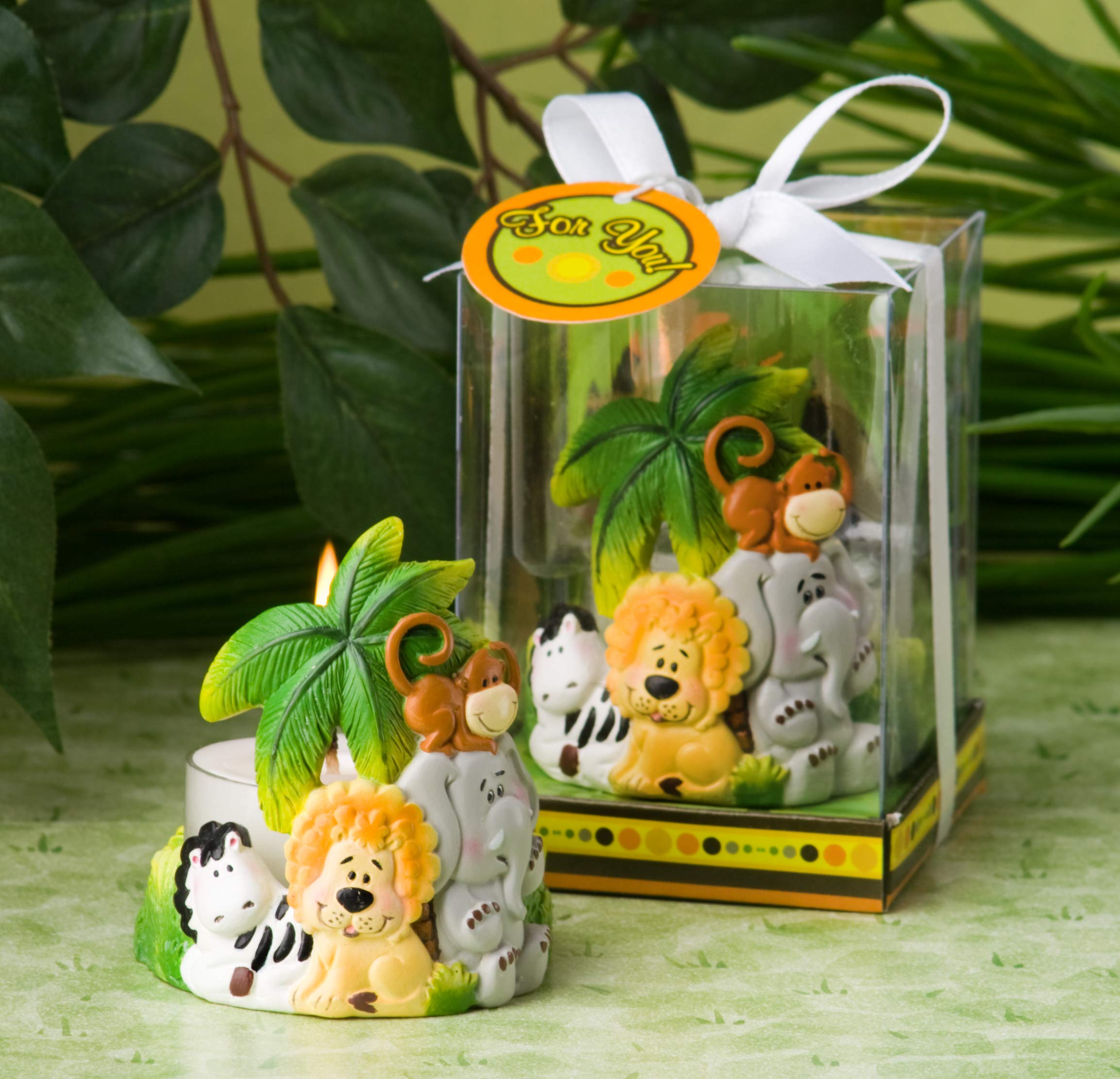FASHIONCRAFT Jungle Critters Candle Holders Set of 36 - Animal Themed Votive Candle Holders with Candles Included - Perfect for Birthday Parties, Baby Showers, Jungle Theme Decorations & Wedding Favors - Ideal for Home Decor, Table Centerpieces and Special Events