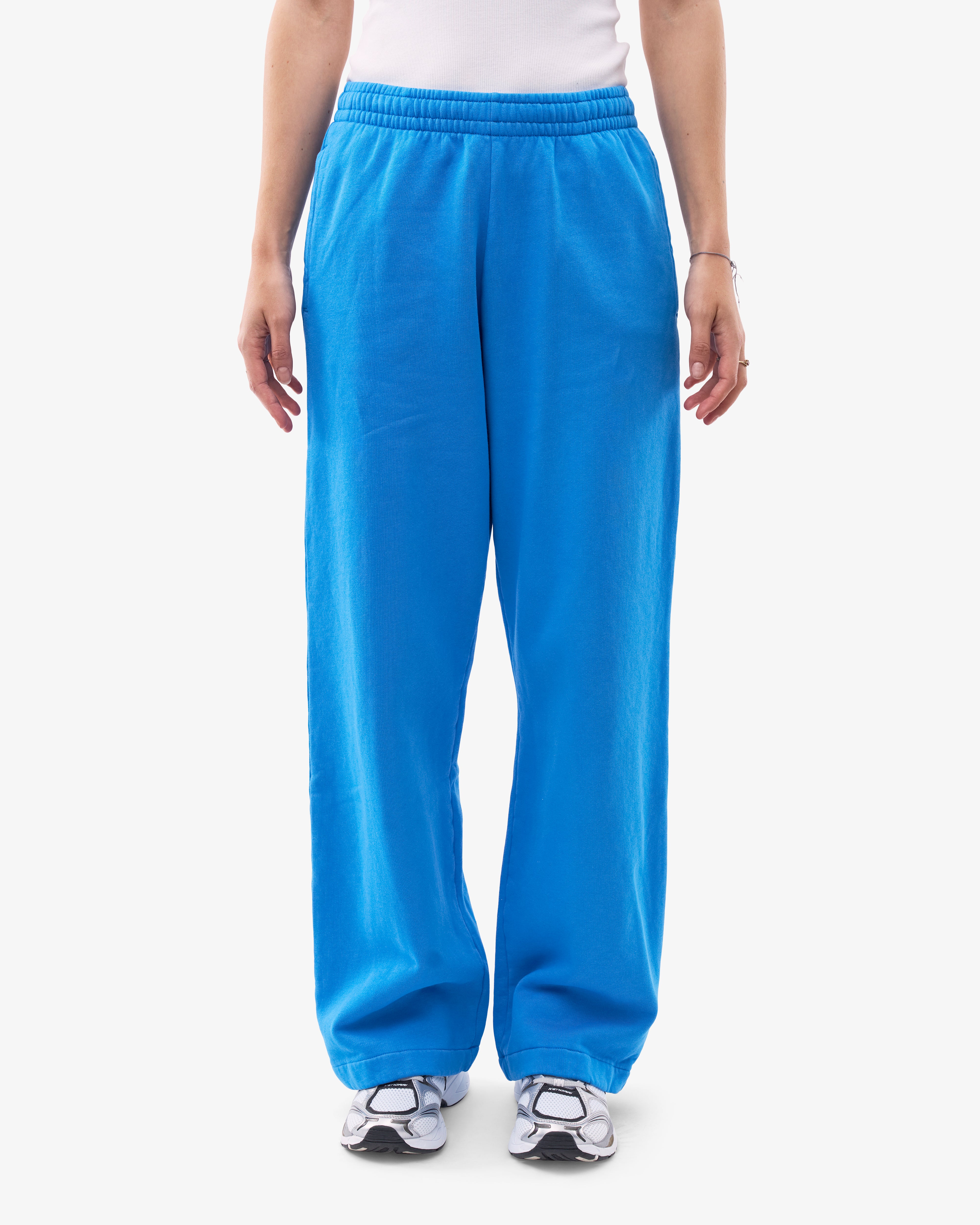 Organic Straight Leg Sweatpants for Women | Soft Cotton Joggers | Pacific Blue | Lounge, Yoga & Casual Wear