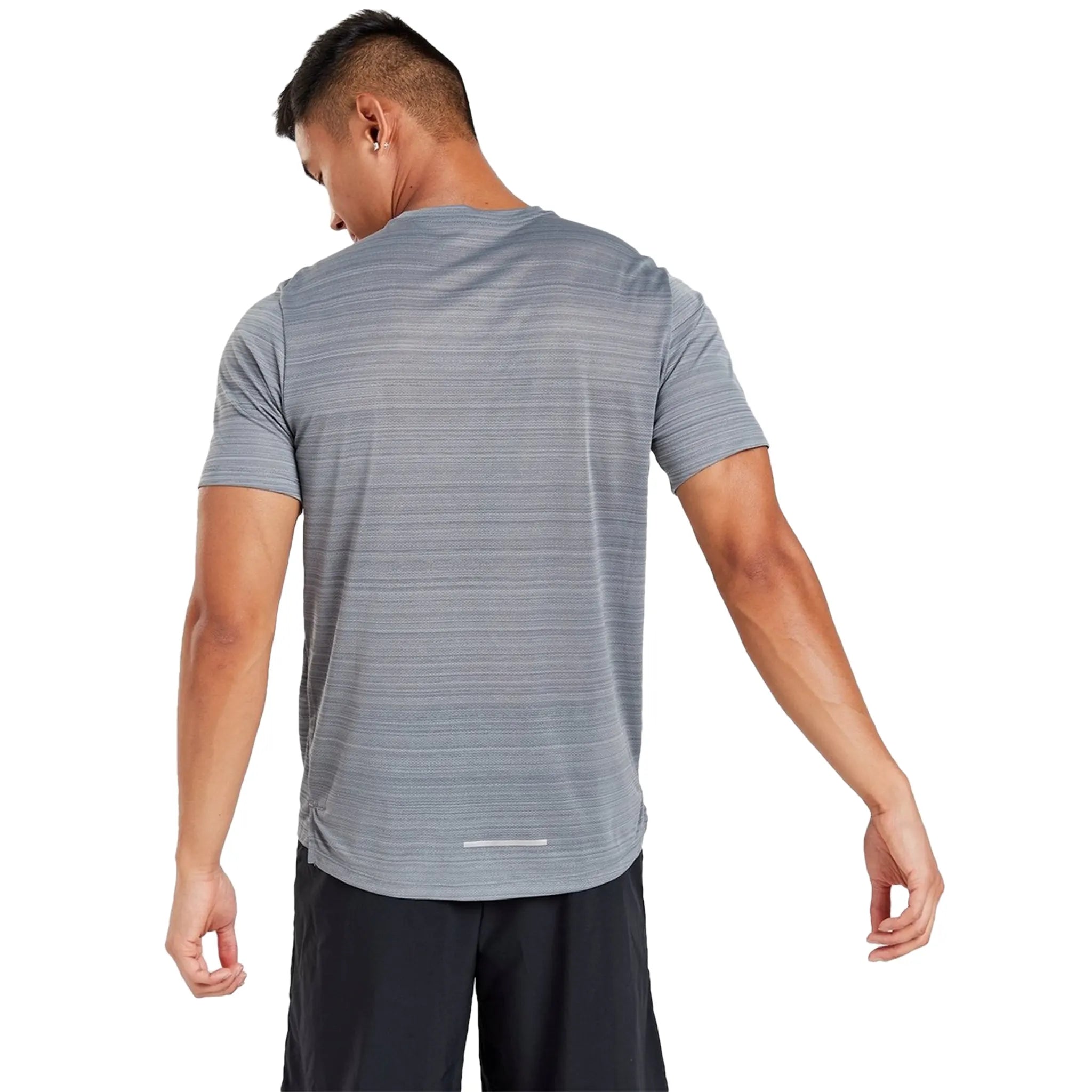 Nike Dri-FIT 1.0 Grey Miler Running T-Shirt for Men - Moisture-Wicking Performance Tee for Jogging, Gym Workouts & Outdoor Sports
