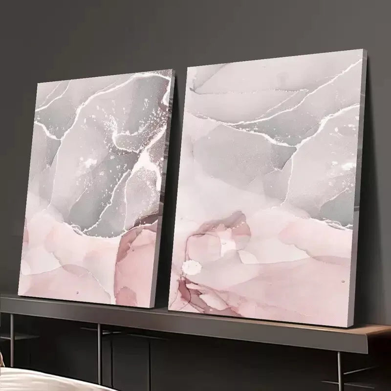 2pcs Abstract Marble Fluid Art Painting Canvas Framed 50x75cm (20x30 Inches) - High Quality Print Wall Art - 100% Australian Made - Ready to Hang - Perfect for Living Room, Bedroom & Office Decor