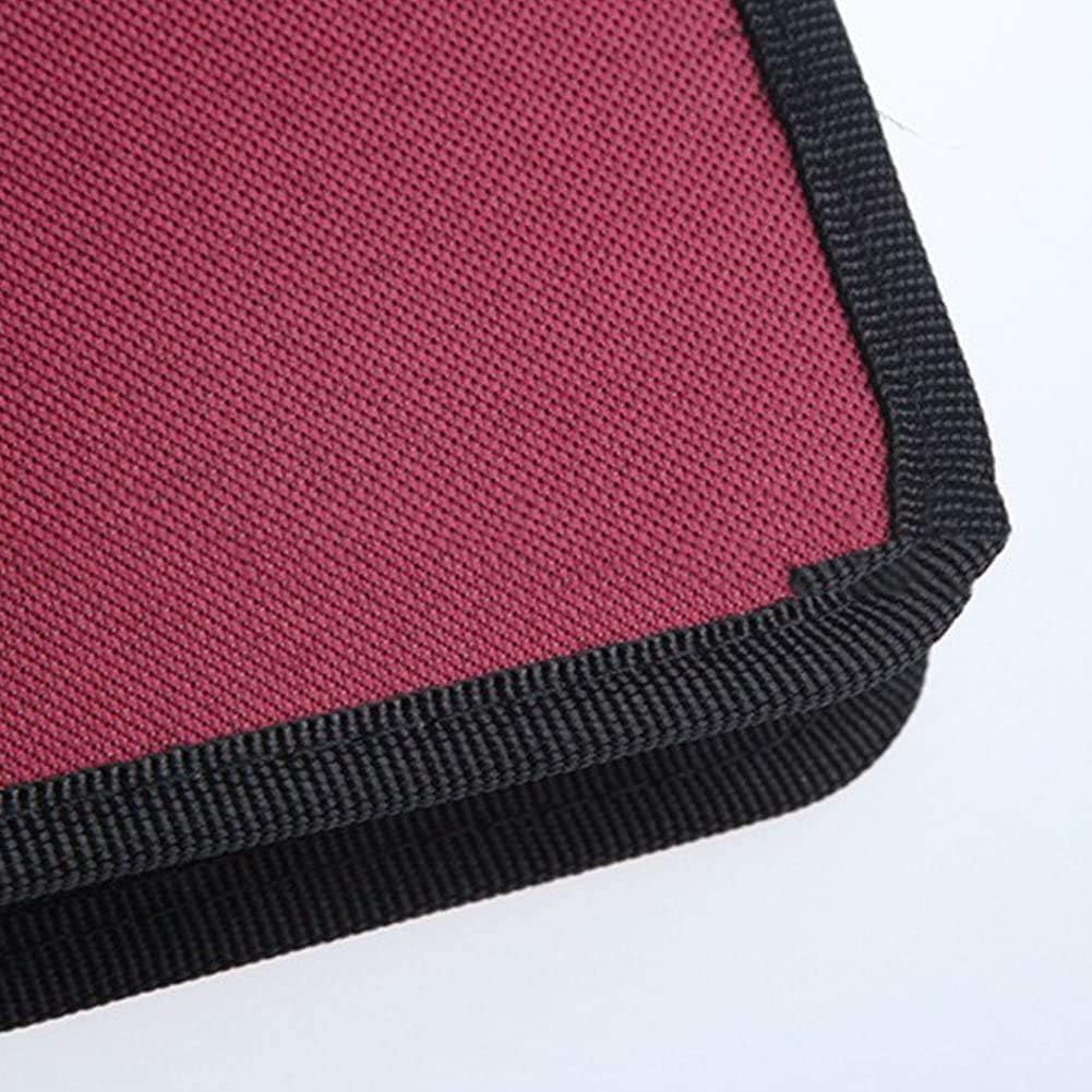 Red CD DVD Storage Bag - Holds 40 Discs, Portable Organizer for Car & Home - Perfect for Travel, Music Lovers & Office Use