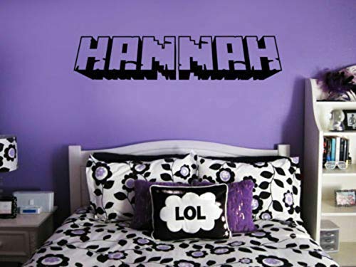 Minecraft Wall Decal - Custom Gamer Name Sticker, Personalized 3D Wall Art for Kids Room & Gaming Setup - Perfect for Bedroom, Office & Game Room Decor