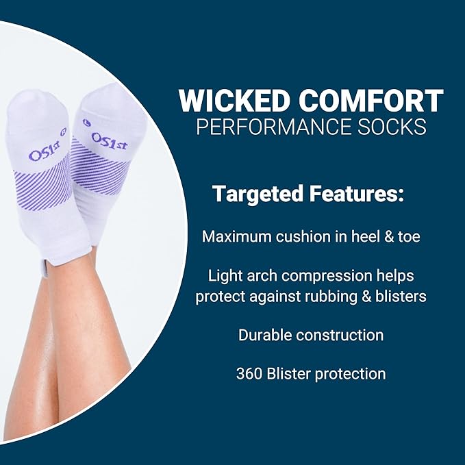 OS1st Wicked Comfort No Show Socks - Ultra Soft Breathable Invisible Socks for Men & Women - Perfect for Running, Sneakers, and Everyday Wear