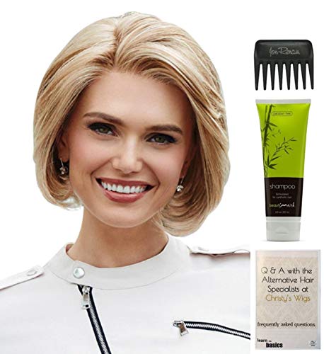 Gabor Sheer Style Average Wig Bundle - 4 Items (Wig, Q&A Booklet, Synthetic Shampoo & Wide Tooth Comb) | Color GL12-14 | Perfect for Cosplay, Costume Parties & Everyday Hair Styling