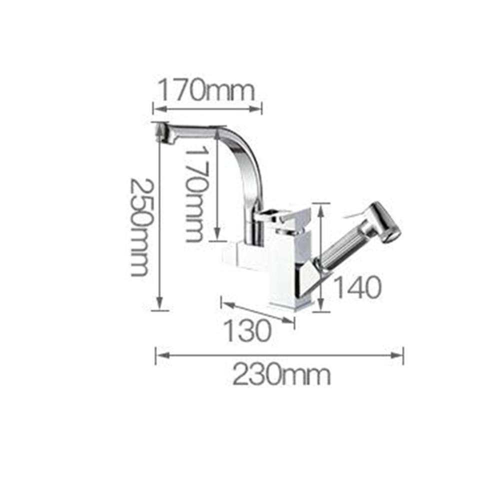 High-Quality Chrome Plated Pull-Out Sprayer Kitchen Faucet with Hot & Cold Water Mixer - Perfect for Modern Home Kitchens, Dishwashing & Food Prep